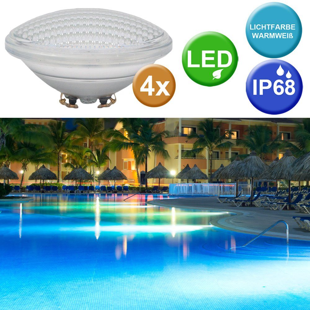 etc-shop LED-Leuchtmittel, 4er Set 8W SMD LED Schwimm Bad Scheinwerfer Leuchtmittel Swimming Pool | Leuchtmittel