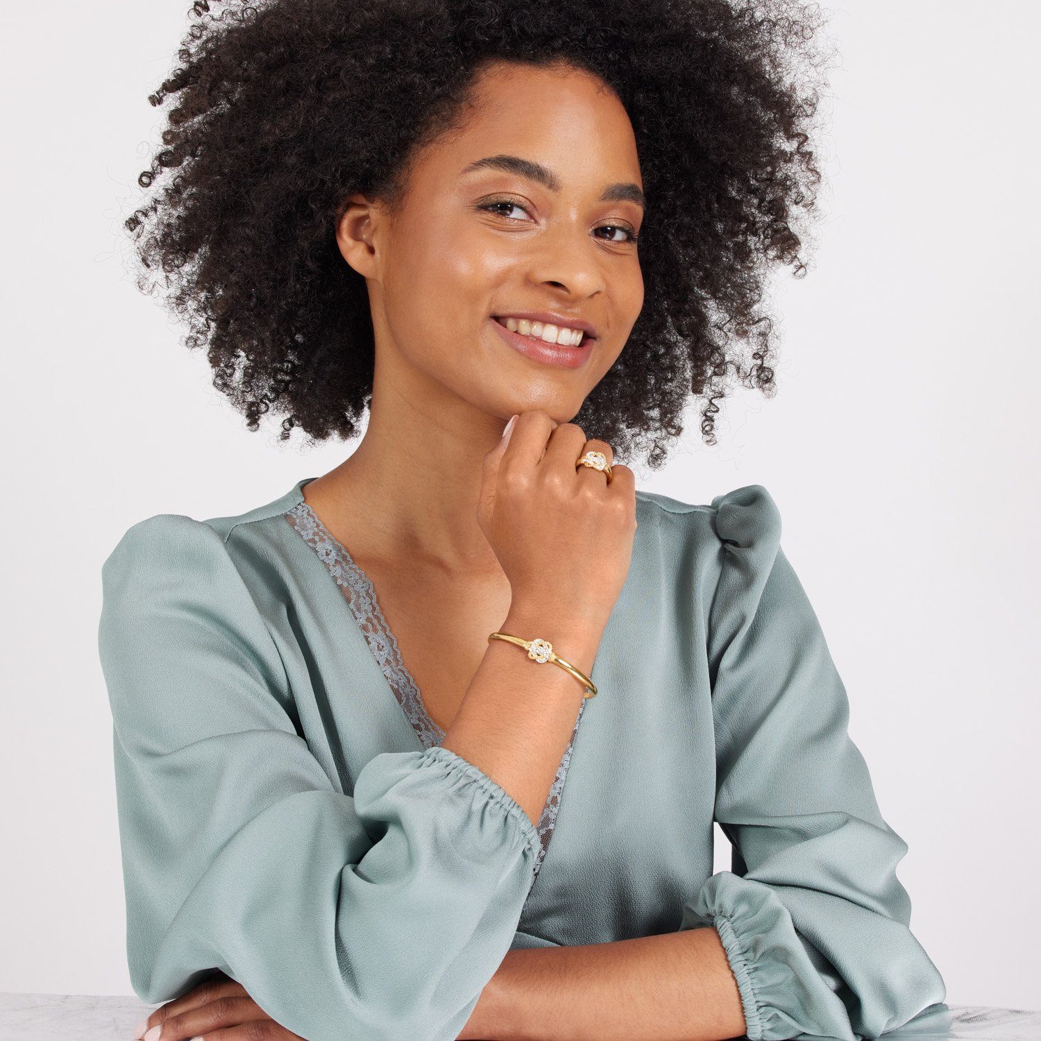 LUCARDI Fingerring Ring - Stahl - Gold - Kristall - Damen – Bild 3 von 3