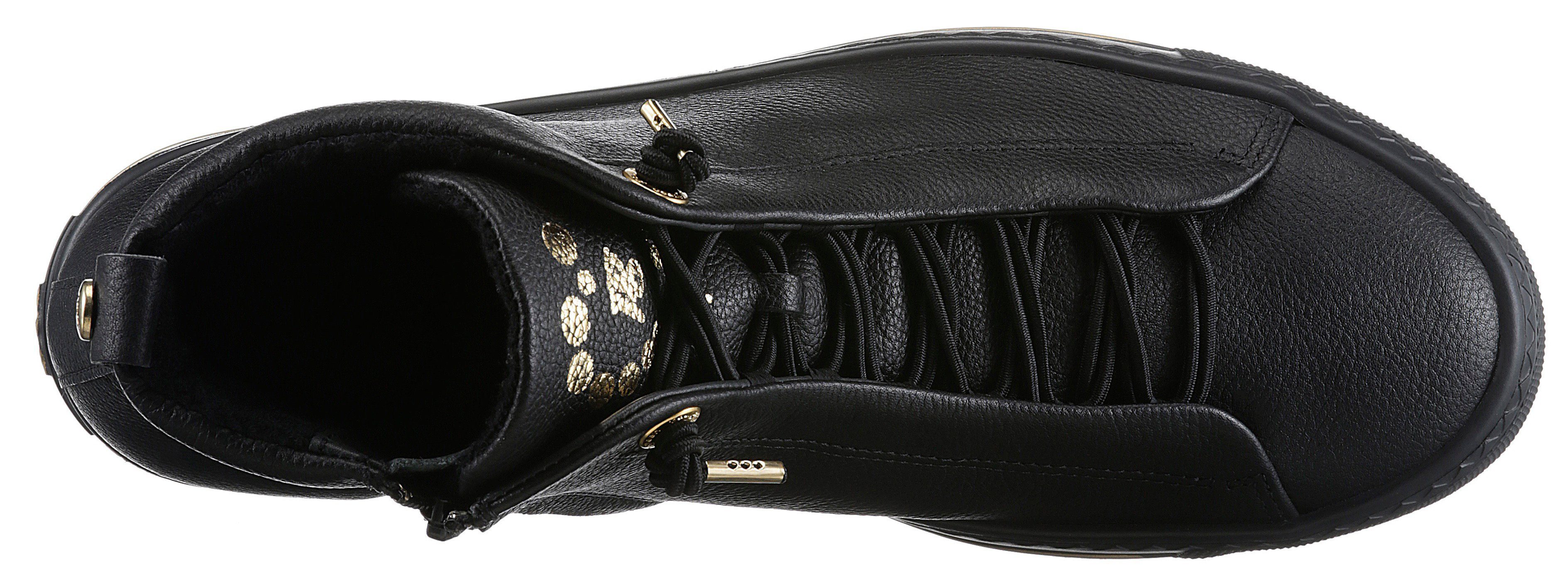 Paul Green Sneaker mit goldfarbenen Details schwarz