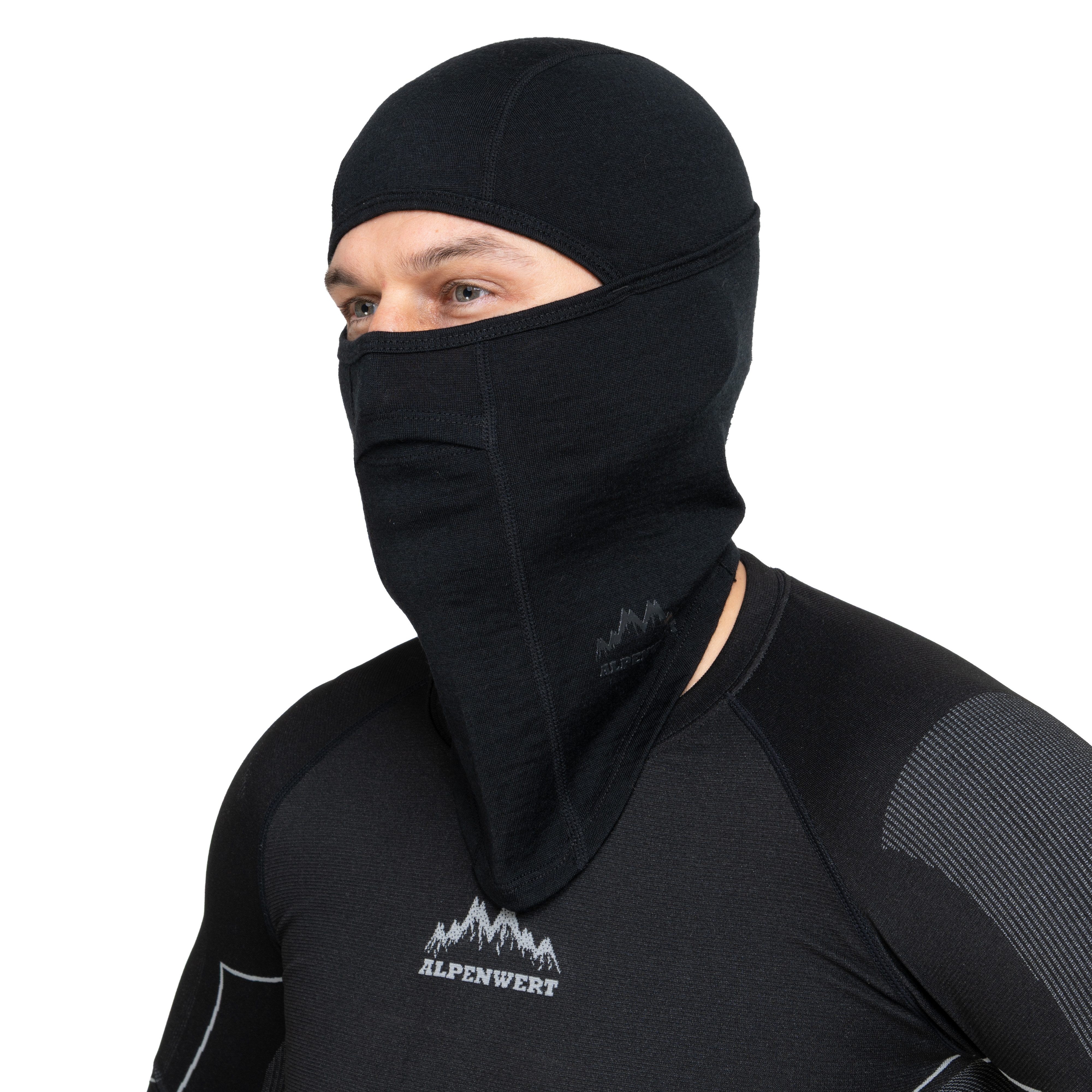 Alpenwert Sturmhaube Balaclava für Damen & Herren – 100% Merinwolle Sturmhaube Skimaske (Packung, Sturmhaube aus Merinowolle, Skimaske) 100% Merinowolle Skimaske