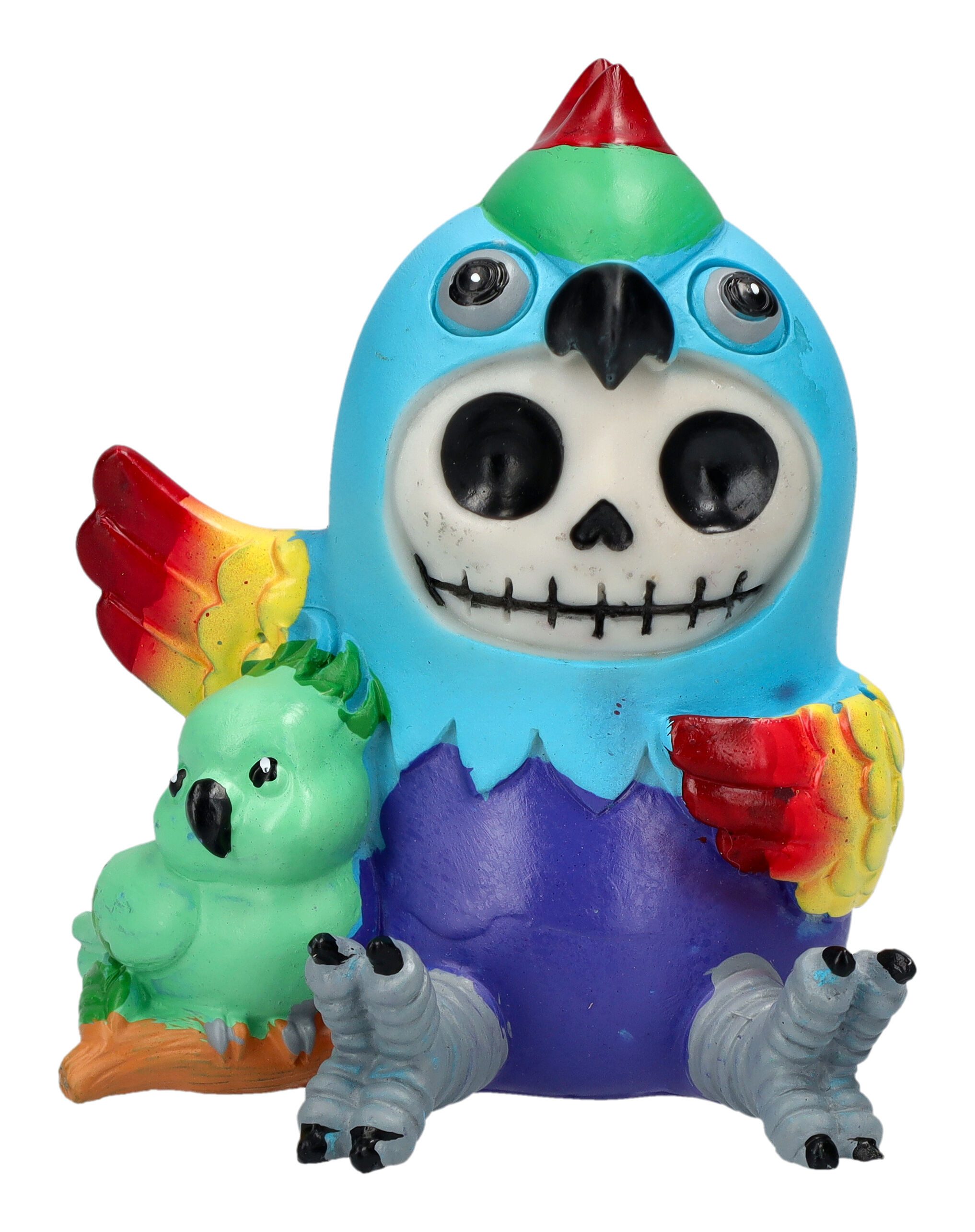 Figuren Shop GmbH Dekofigur Furrybones Papagei – Sammlerfigur Skelett Dekofigur Statue 8 cm Gothic
