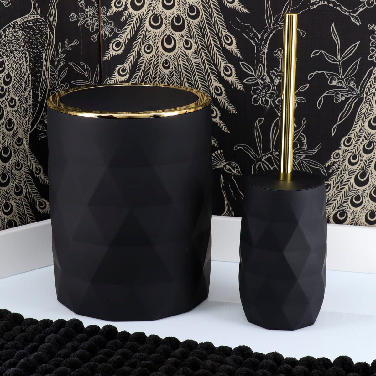 TENDANCE Badaccessoire-Set 2 teilig Toilettenbürste und Kosmetikeimer 6 Lit günstig online kaufen