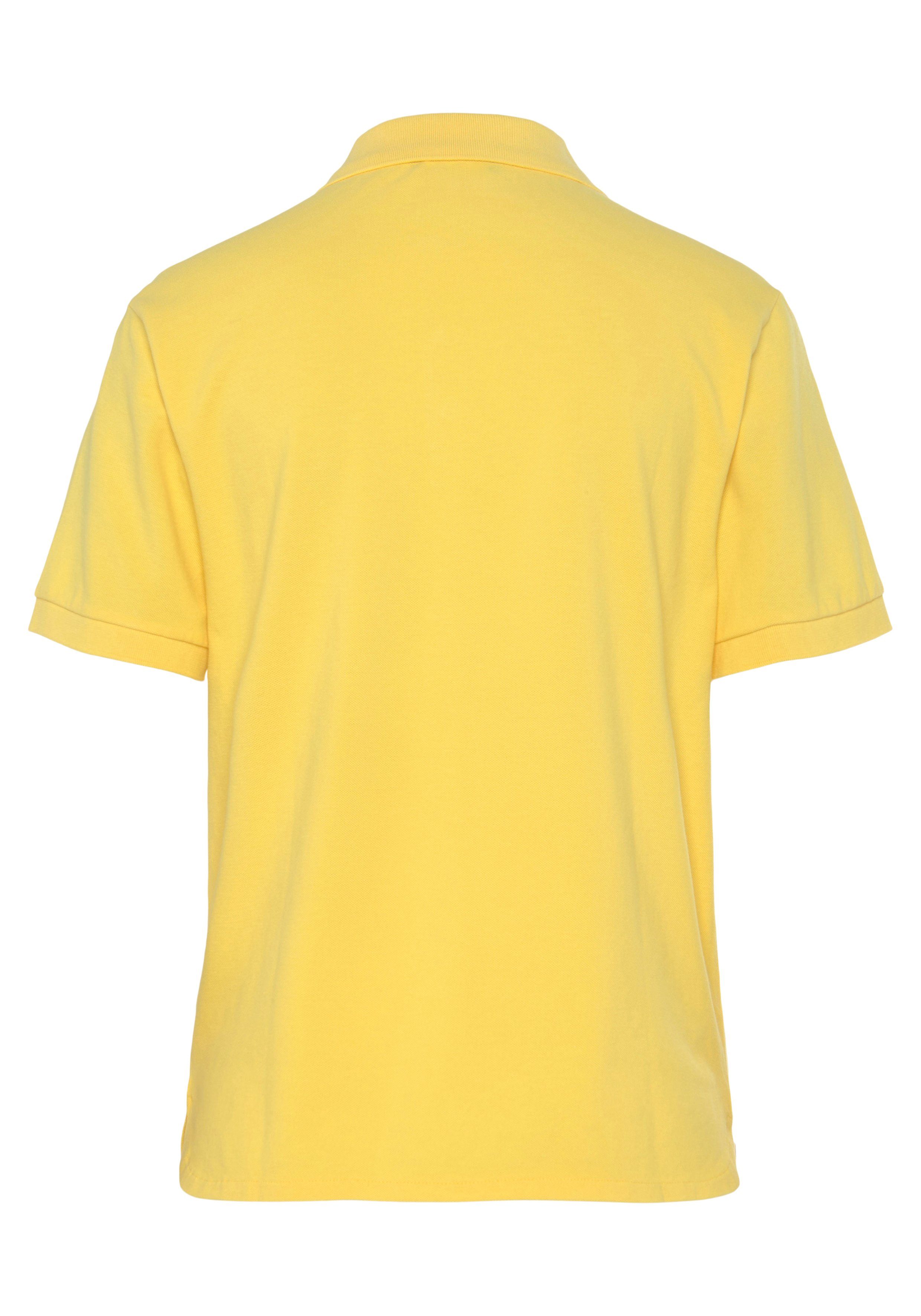 United Colors of Benetton Knöpfen gelb Poloshirt perlmuttfarbenen mit