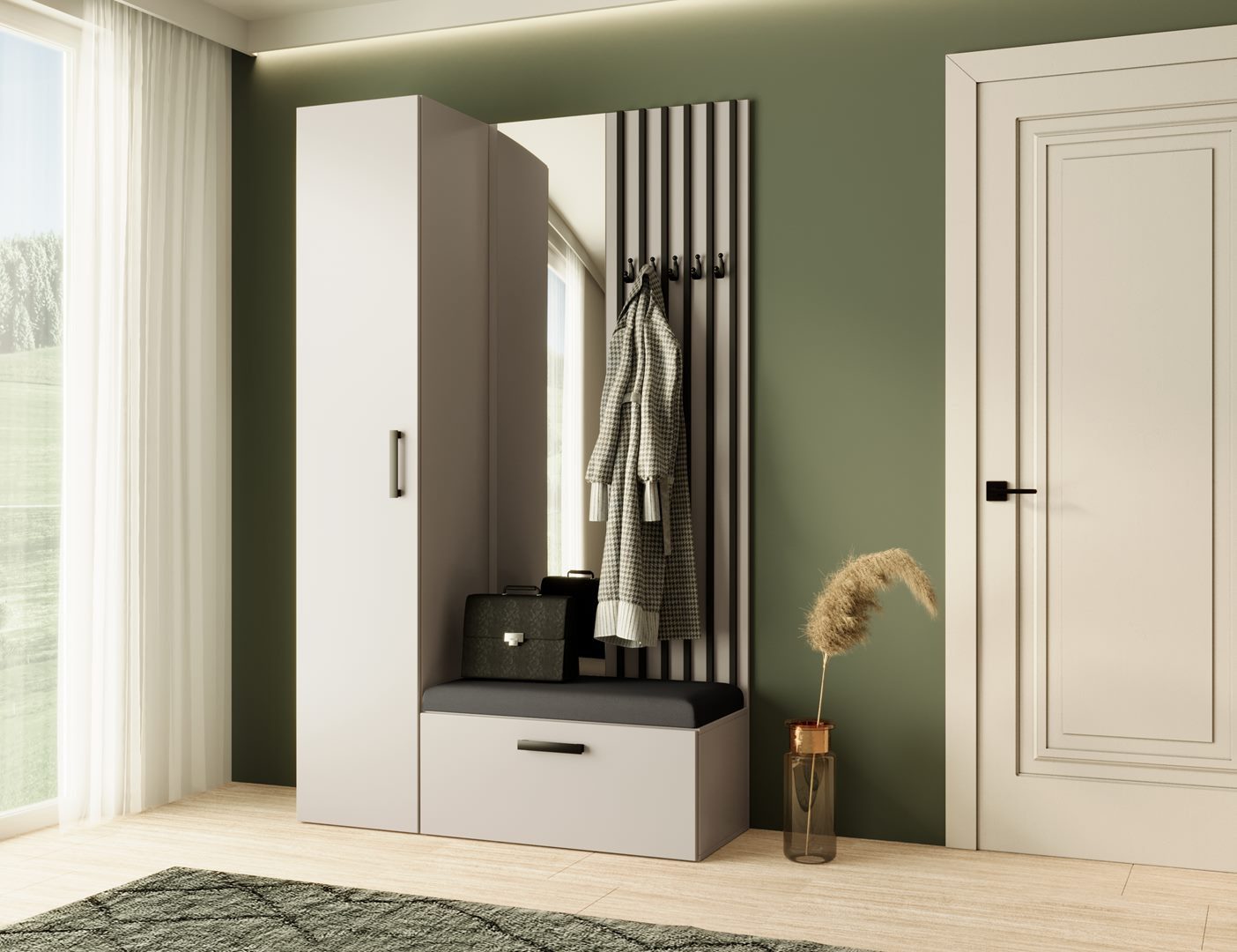 Beautysofa Garderobenschrank mit großem Spiegel und günstig online kaufen