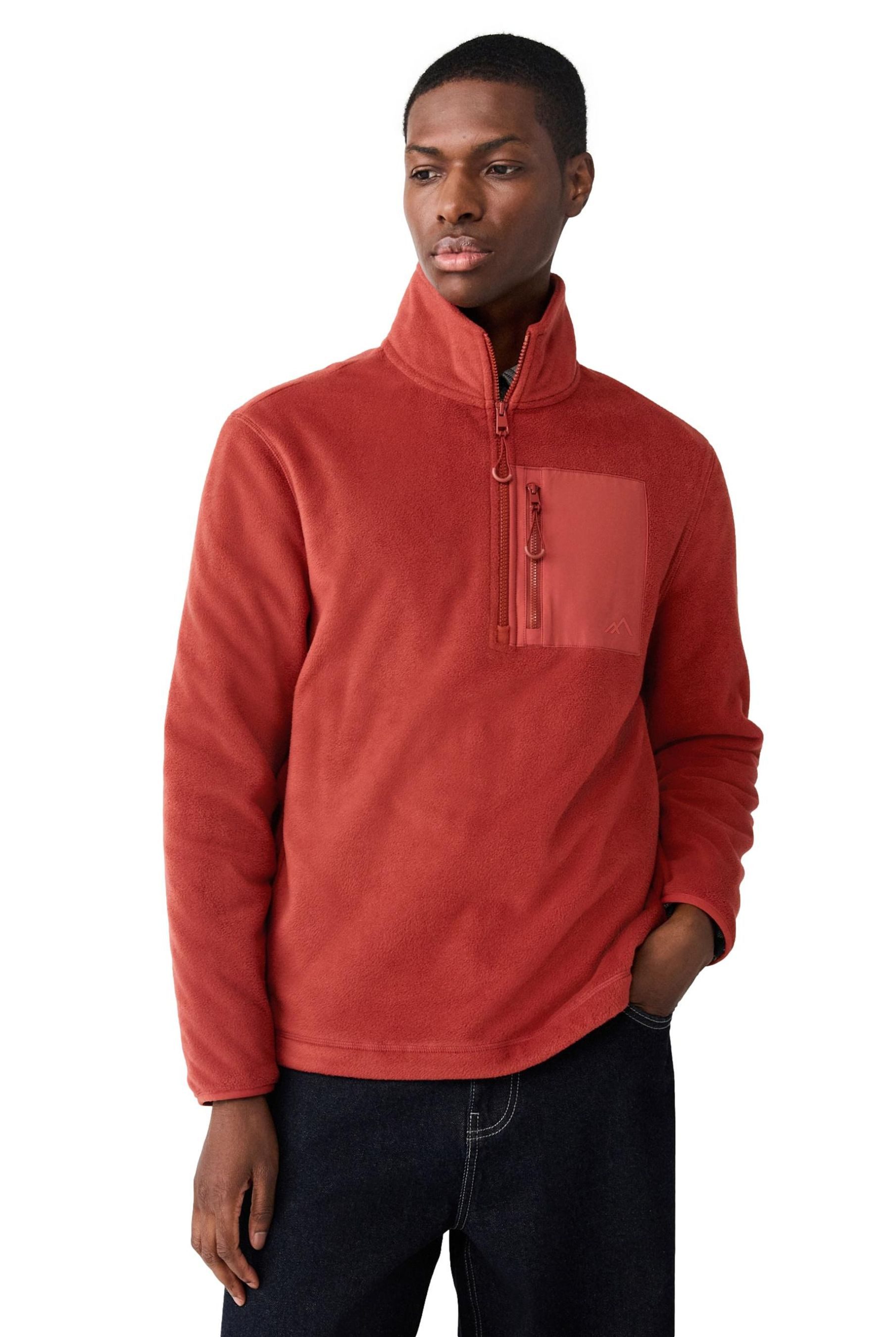 Fleecepullover Polar Fleece mit Reißverschluss im Utility-Stil