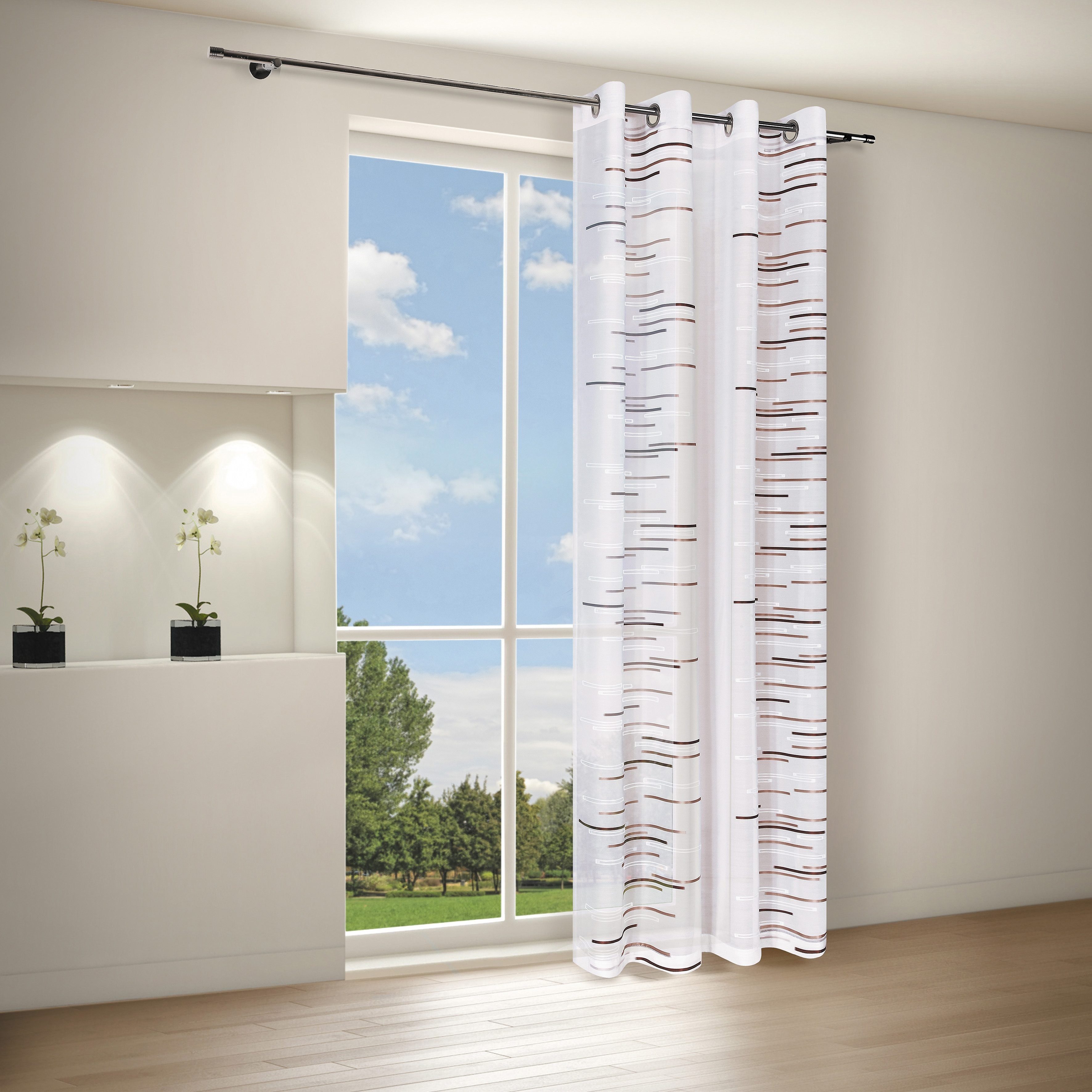 Happy Home Gardine LORNA (1 St), Ösen, transparent, Scherli, HxB: 245x140