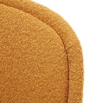 Natur24 Esszimmerstuhl 4-er Set Stuhl Aimin 51 x 85 x 63 cm Bouclé Senfgelb Stahl Beige