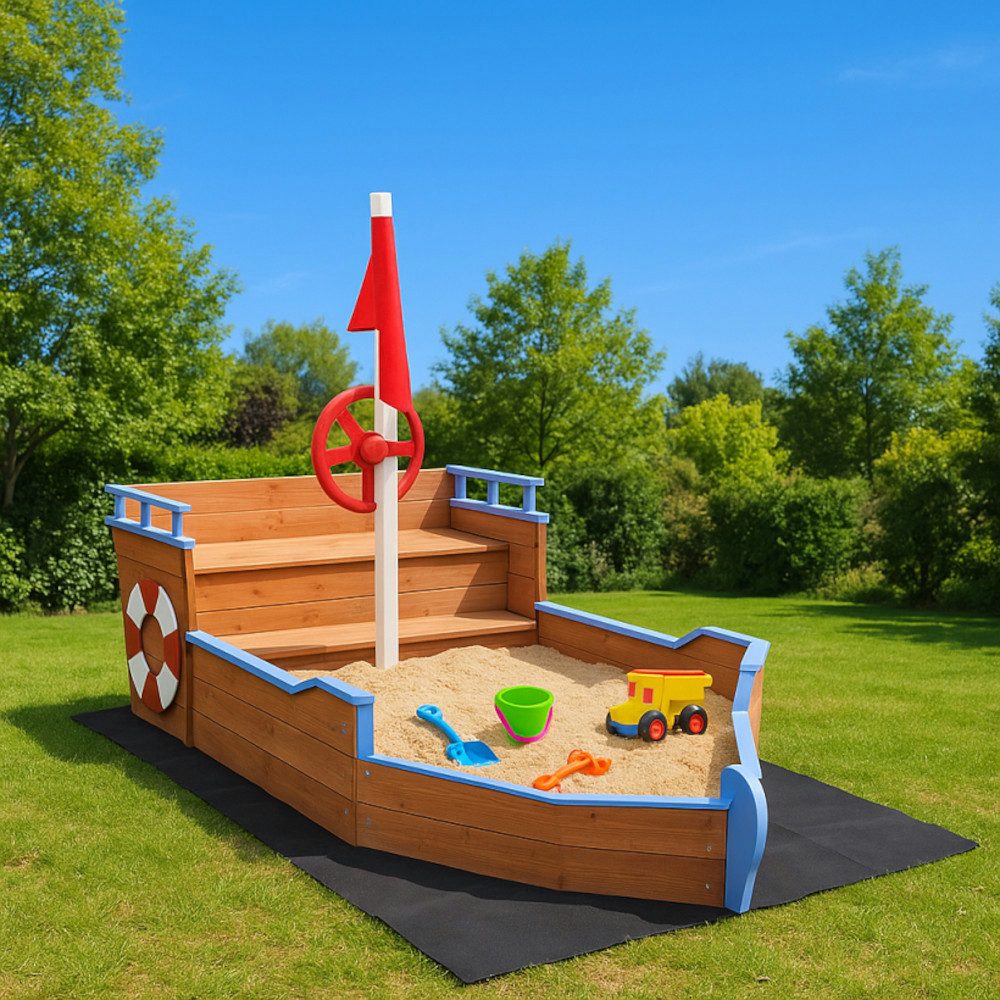BruKa Sandkasten BUDDY Holzsandkasten Piratenschiff aus günstig online kaufen