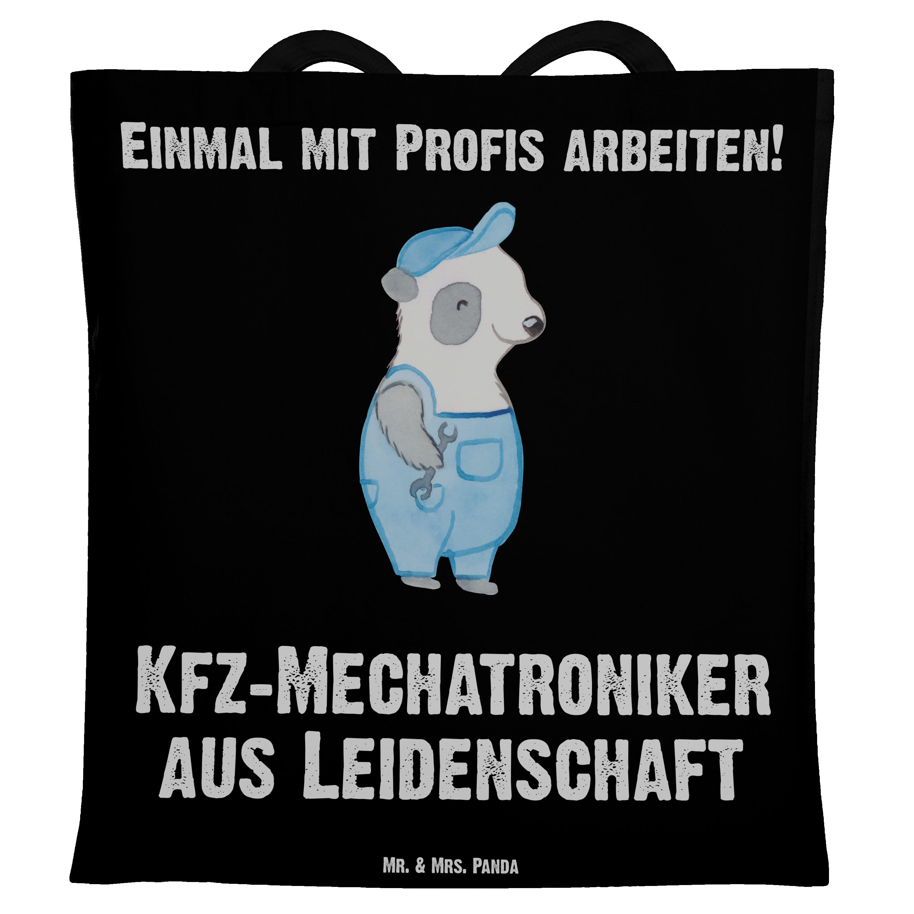 Ge Schwarz (1-tlg) Kfz-Mechatroniker - Tragetasche aus Panda Leidenschaft - Kollegin, Mr. & Geschenk, Mrs.