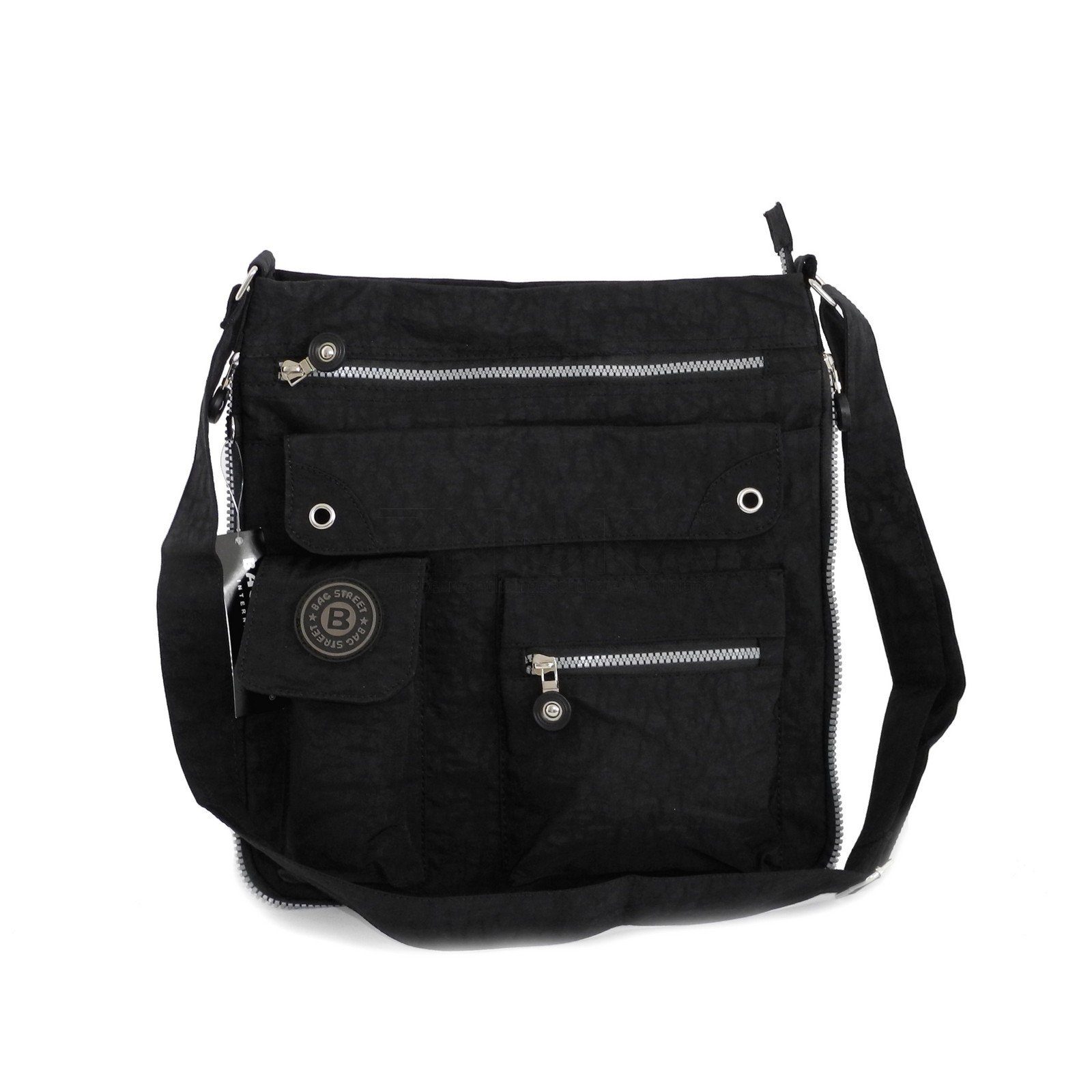 Schwarz Auswa Herren Street Bag BAG Stofftasche STREET - Messengerbag Damen Umhängetasche Umhängetasche