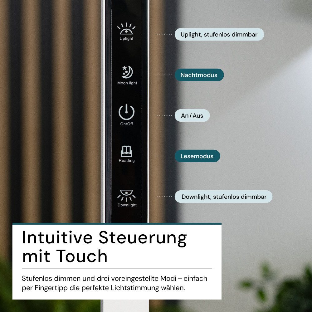 LUXULA LED Stehlampe LUXULA LED Stehleuchte 100 W 4000 K Neutralweiß Weiß, Neutralweiß – Bild 5 von 5