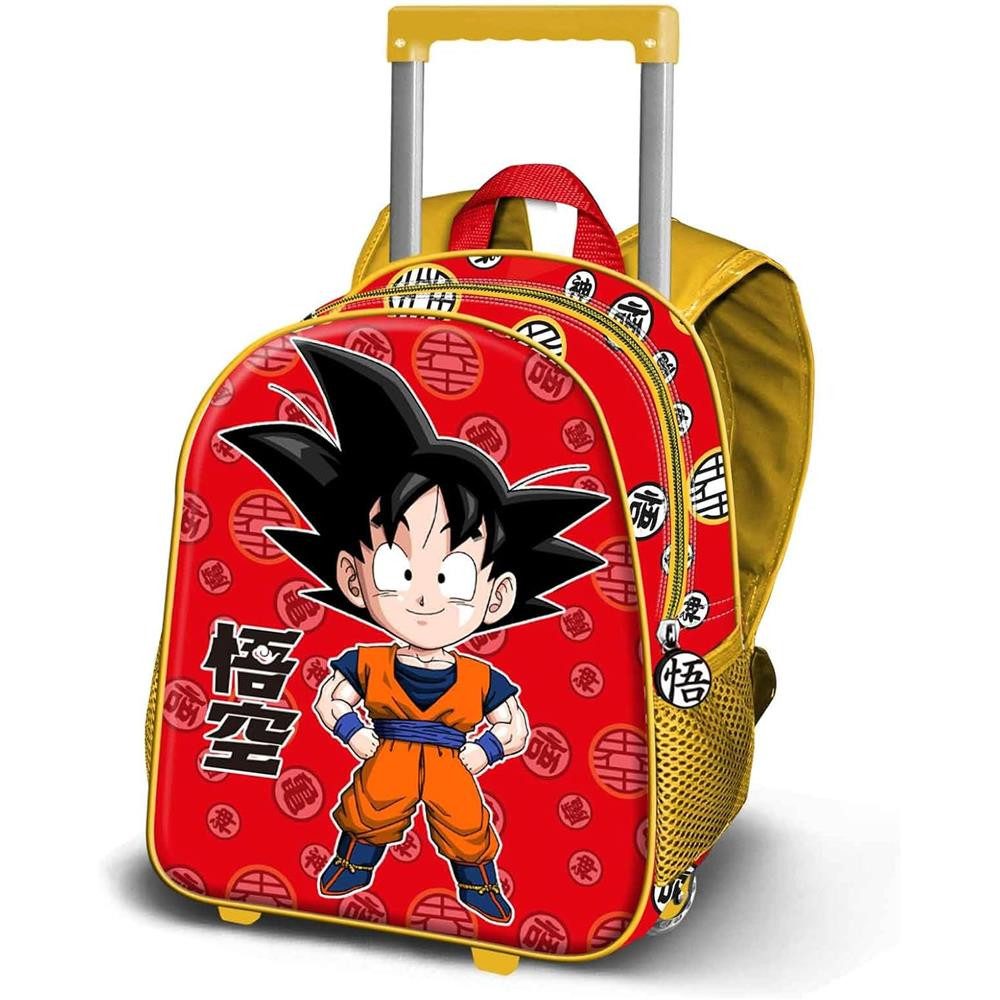 Karactermania Kinderrucksack Dragon Ball Kintoun Rucksack mit Rädern Rot Kinder Trolley, Rucksack mit Rädern und Reißverschluss