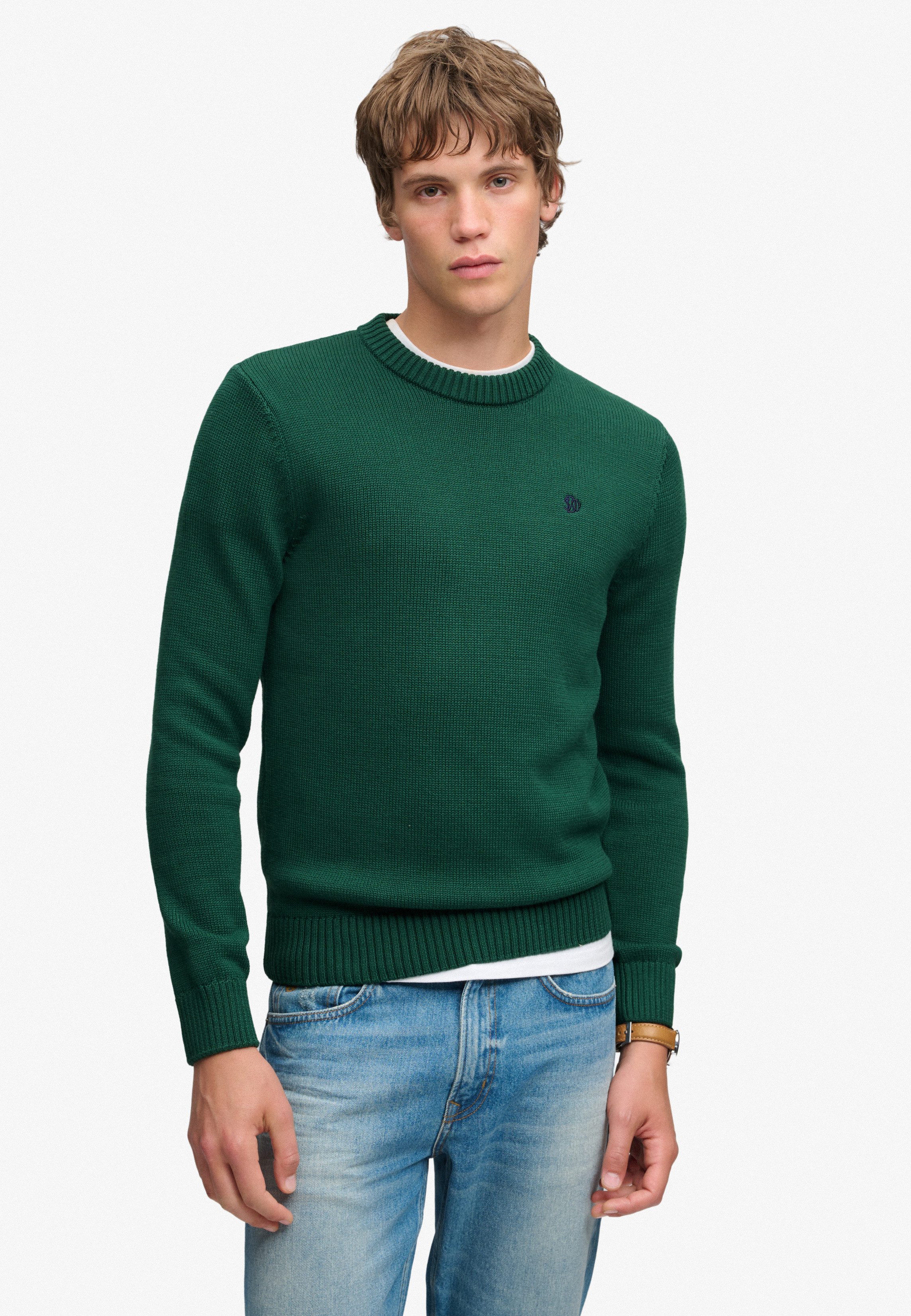 Superdry Strickpullover PREPPY COTTON JUMPER Baumwolle, regular fit