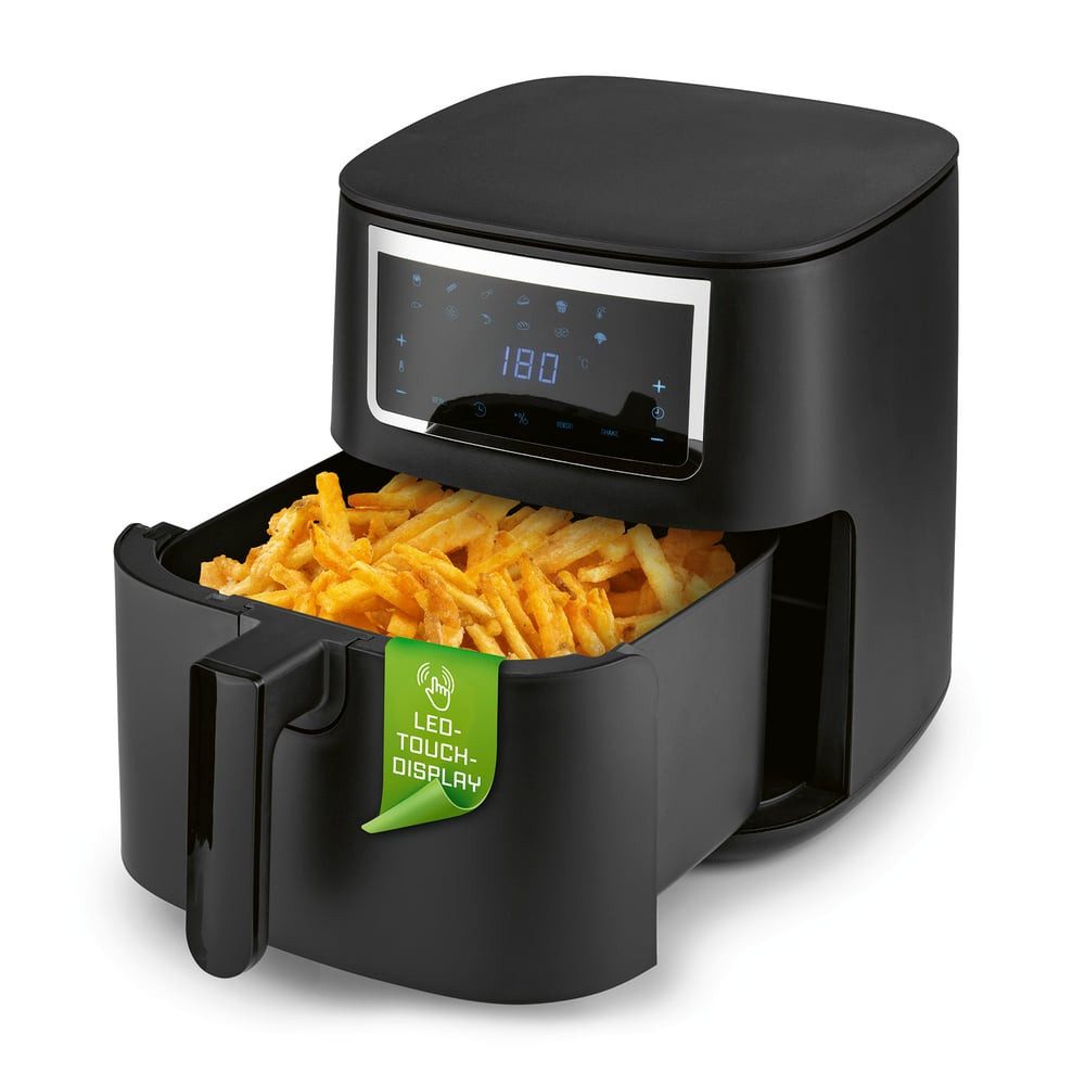 GOURMETmaxx Heißluftfritteuse Heißluftfritteuse 6,5 l, Airfryer mit Touchscreen, Timer und 11 Programmen