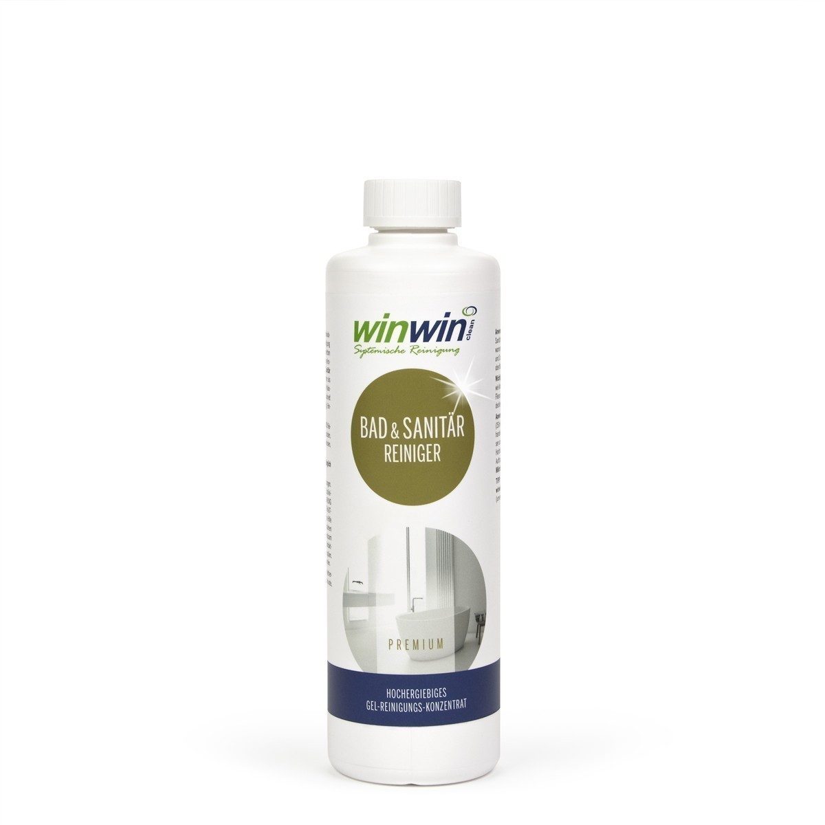 winwinCLEAN Bad & Sanitärreiniger I Hygiene, gegen Kalk & Seifenreste I 0,5L Badreiniger (1x 500ml Flache WC Reiniger,Badreiniger,Toilettenreiniger, extra stark)