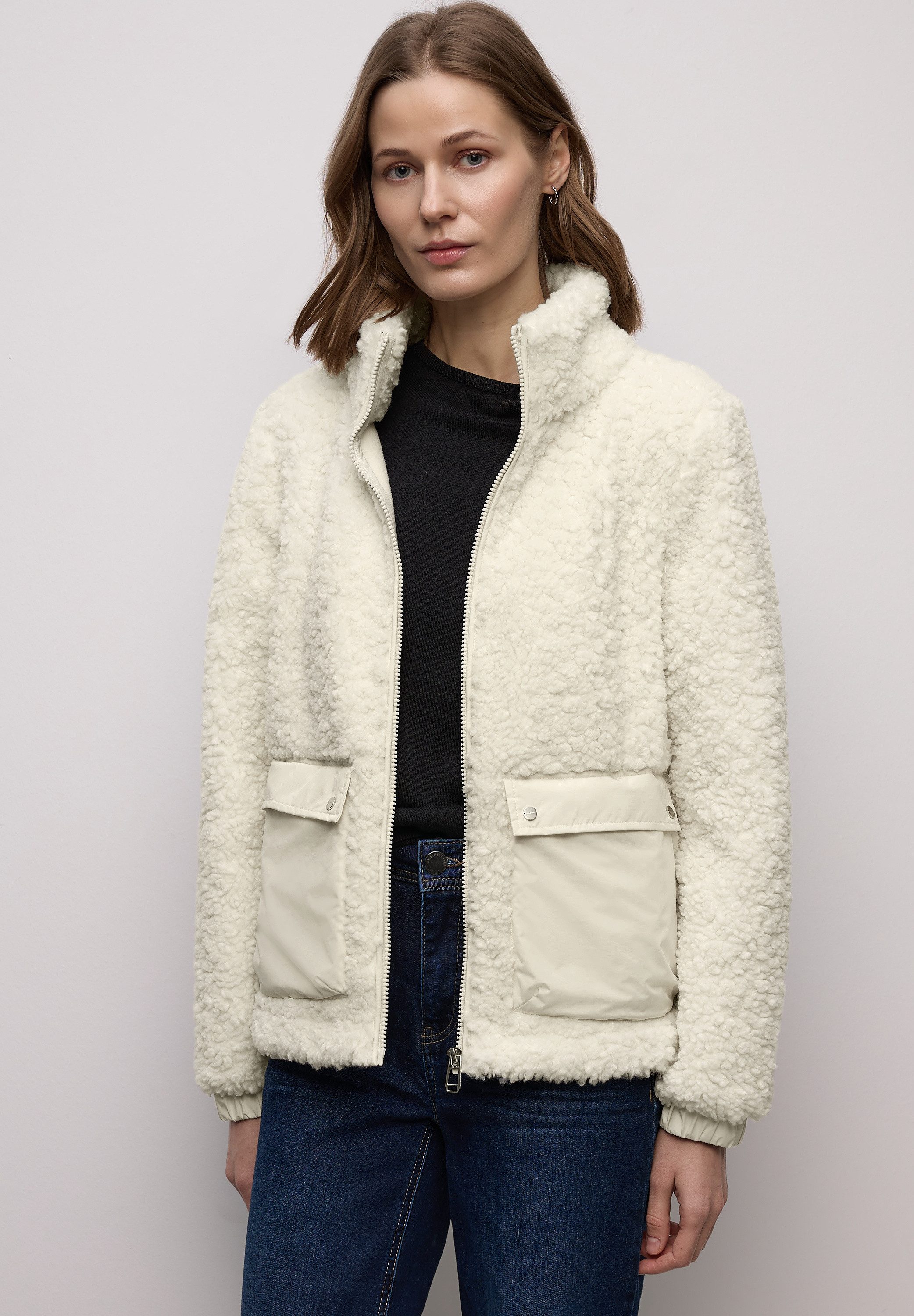 STREET ONE Fellimitatjacke mit aufgenähten Taschen günstig online kaufen