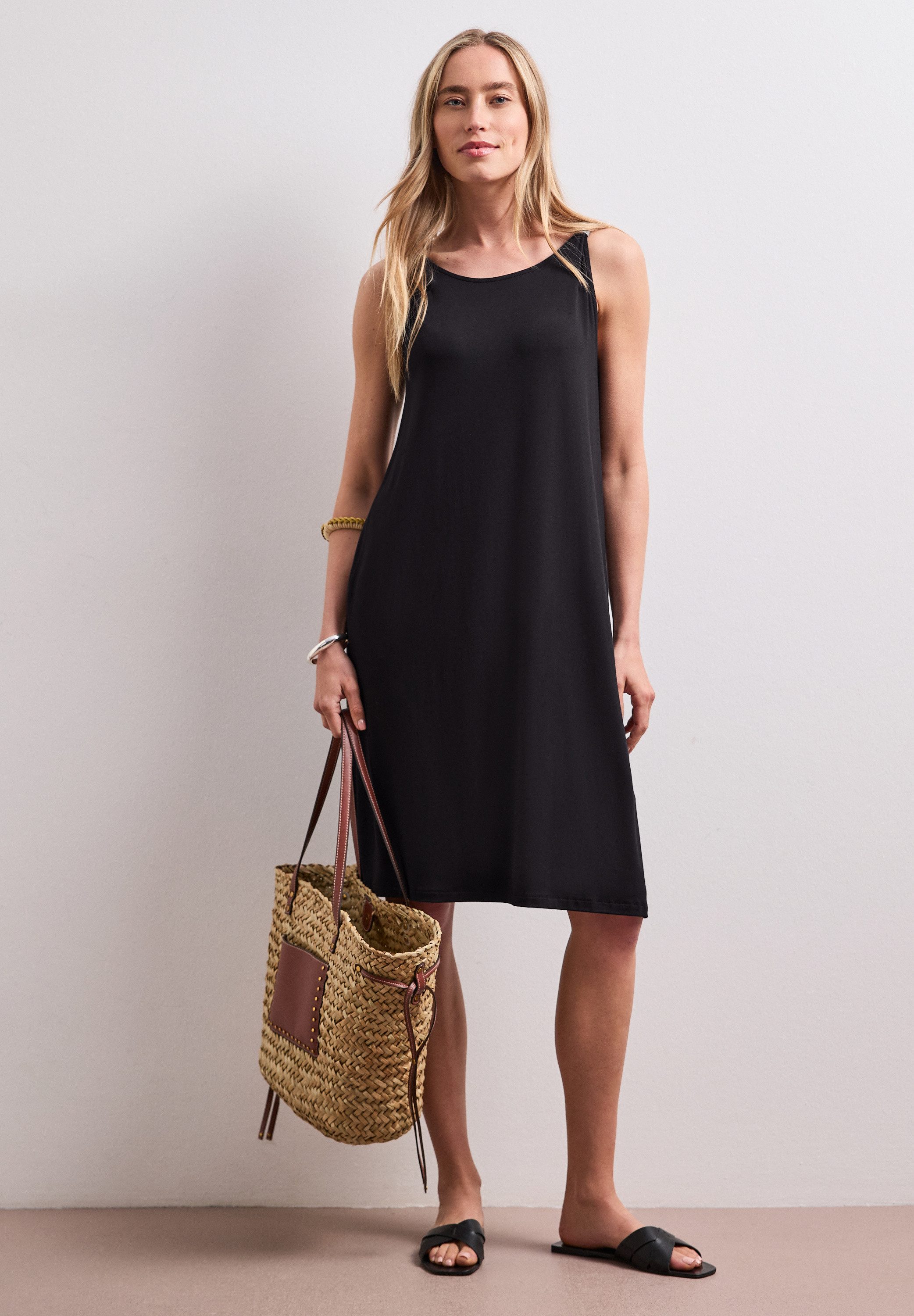 STREET ONE Shirtkleid Sommerkleid mit Schnallendetail/Viskose-Stretch