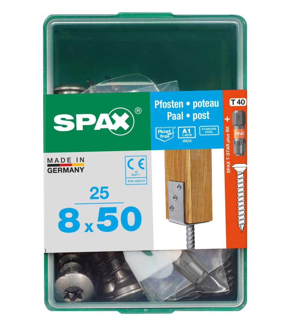 SPAX Holzbauschraube Spax Pfostenschrauben 8.0 x 50 mm TX 40 - 25 Stk.