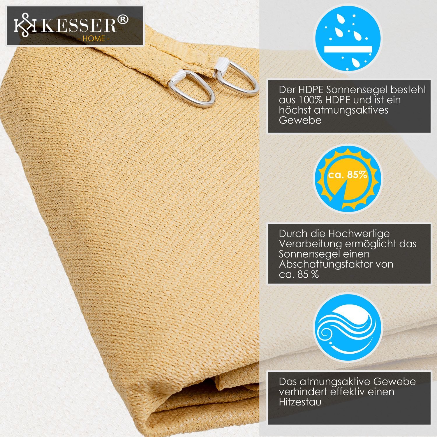 KESSER Sonnensegel, Sonnensegel Sonnenschutz Windschutz HDPE günstig online kaufen