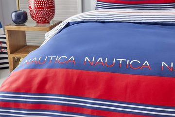 Bettwäsche Nautica Bettwäsche-Set DRIFTING (2 tlg), 100% Baumwolle, NAUTICA HOME, weich, anschmiegsam, hautfreundlich, verdeckter Reißverschluss