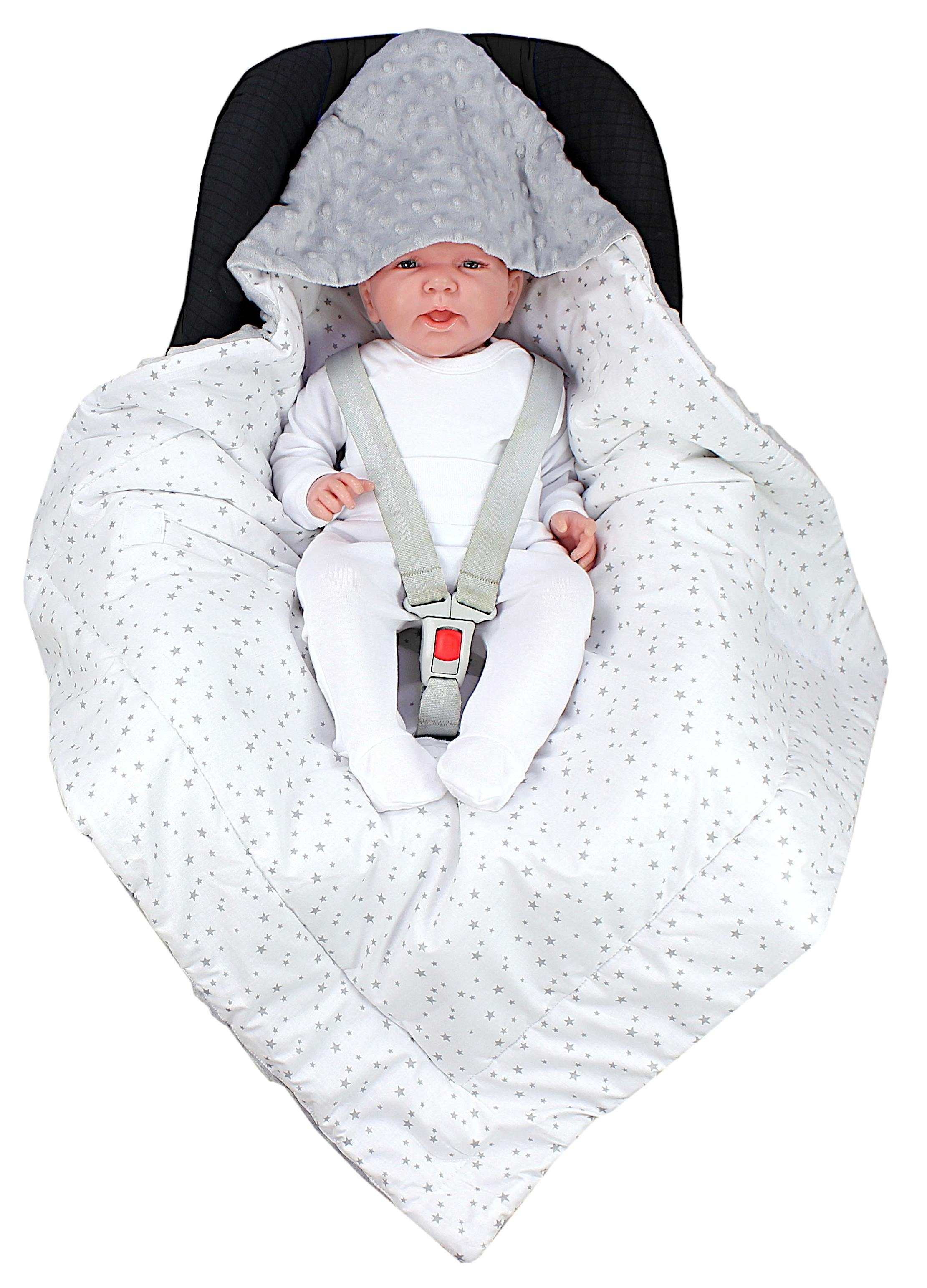 / Grau Sternbild Baby TupTam Einschlagdecke Einschlagdecke / Weiß Minky, für Wattiert Babyschale Winter