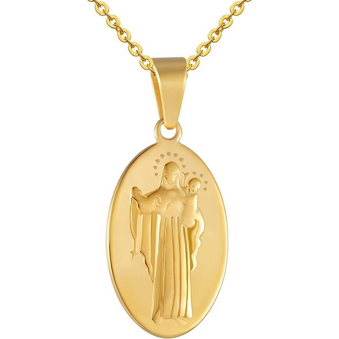 Karisma Kette mit Anhänger Karisma Edelstahl Kettenanhänger Heilige Maria IP Pating Gold mit Edestahlkette PS254 - 45.0 Zentimeter
