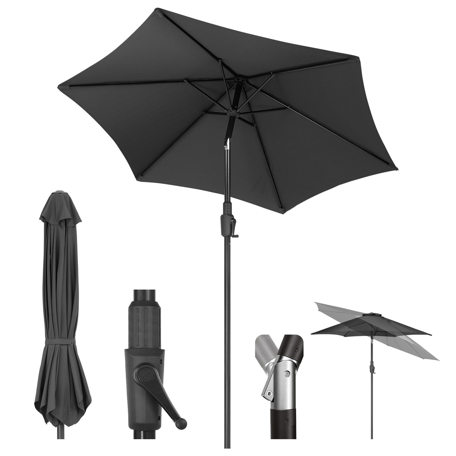 Sekey Sonnenschirm Gartenschirm mit Kurbel ∅ günstig online kaufen