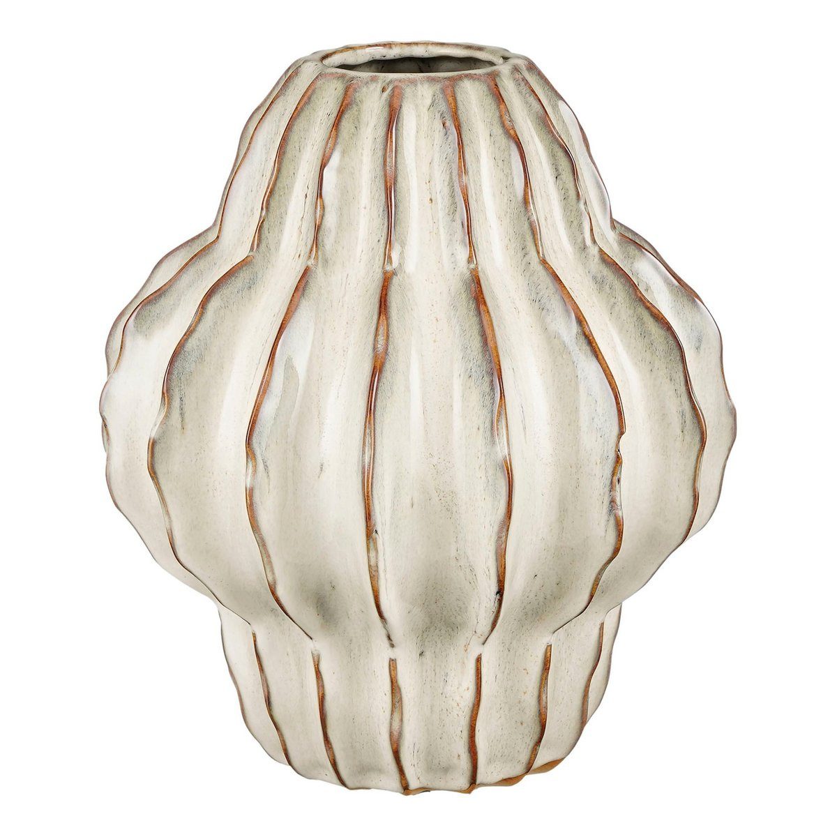 Mica Decorations Tischvase Vase aus Keramik creme weiß - organische Form Boho (1 Vase), hochwertige Verarbeitung, organische Form im Boho Stil