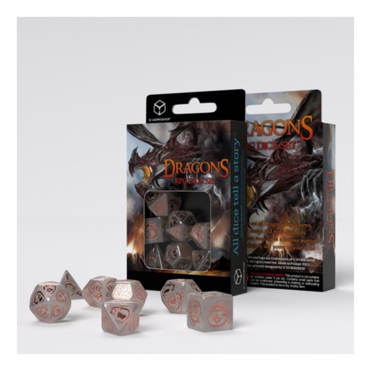 Q-Workshop Spiel Dragons Dice Set Quartz