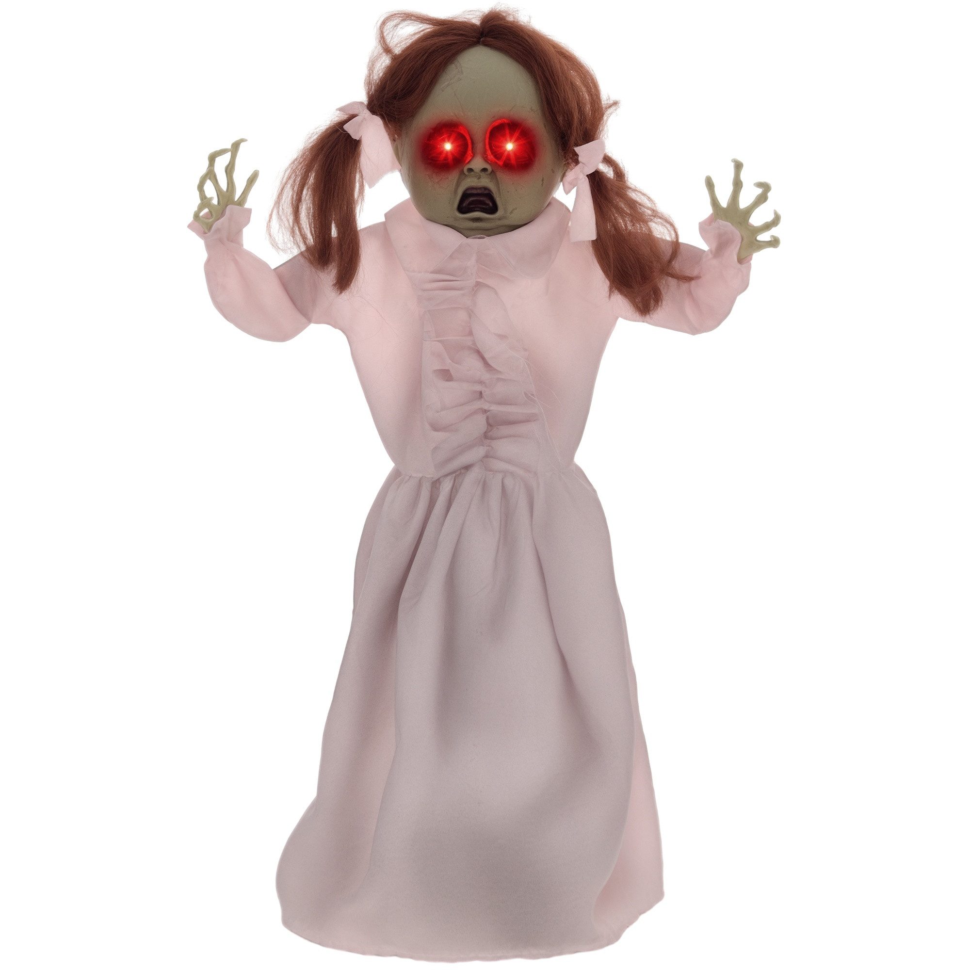 FELIXLEO Dekofigur Halloween Horrorpuppe 76 cm Sound Touch rote Augen (1 St)