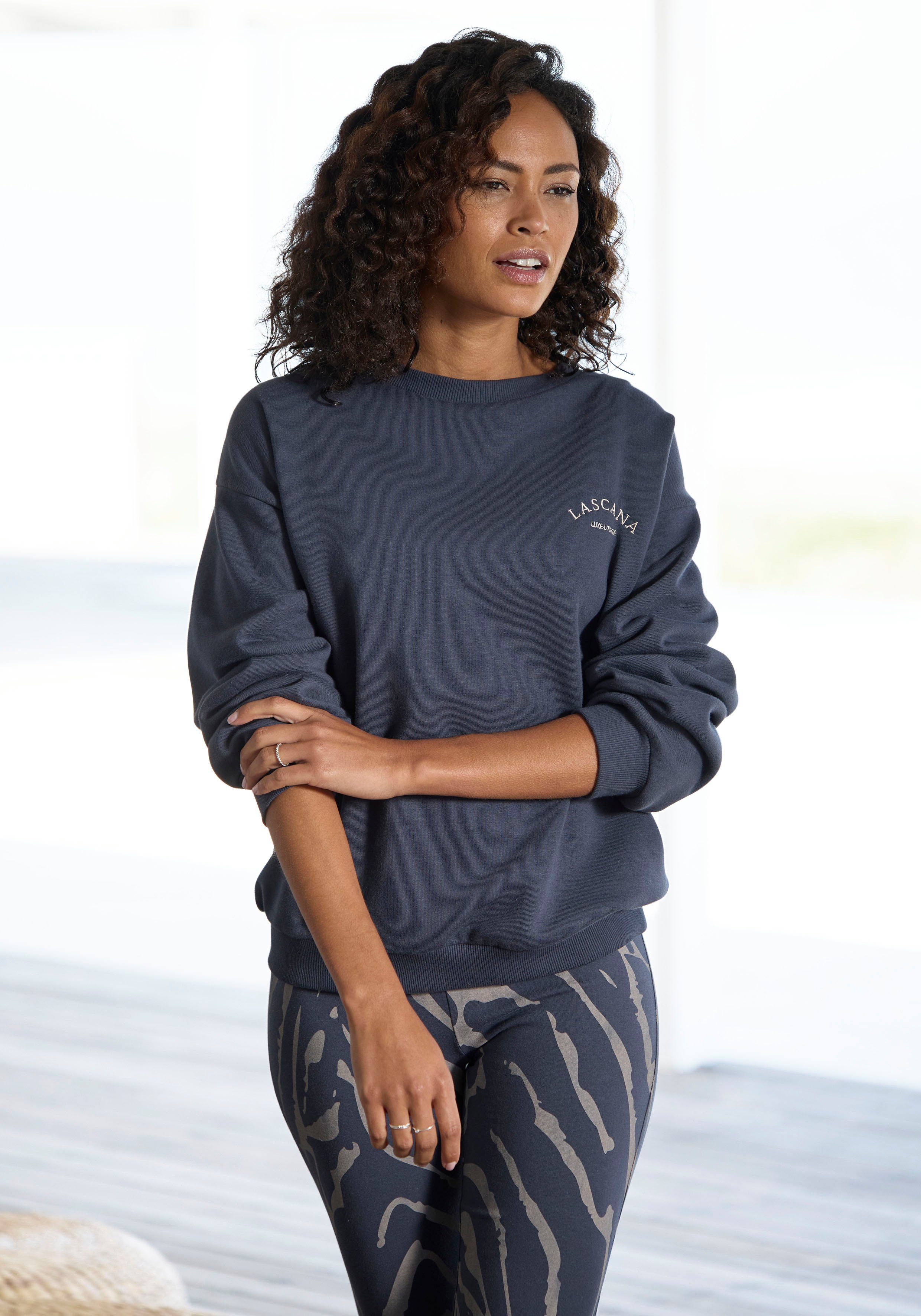 LASCANA Sweatshirt -Pullover mit weiten Ärmeln, Loungewear, Loungeanzug