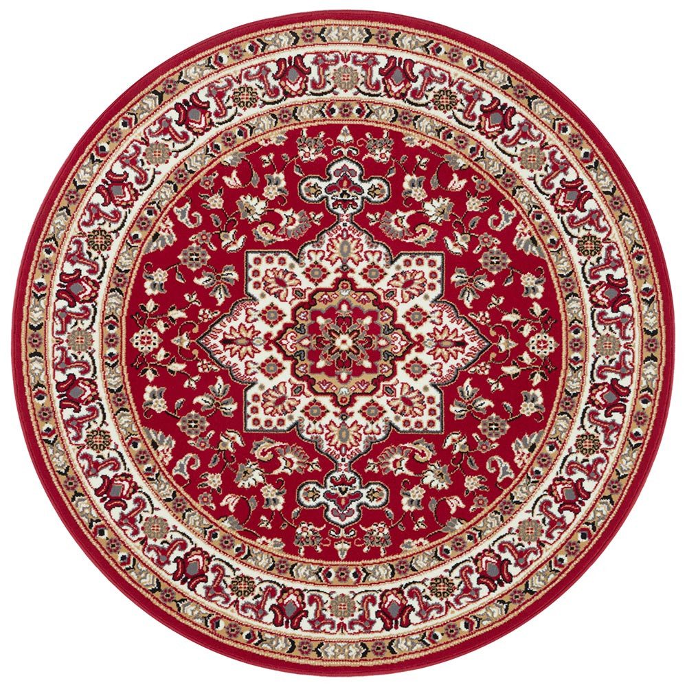 NOURISTAN Teppich Orientalischer Teppich Parun Täbriz rot, rund, Höhe: 9 mm