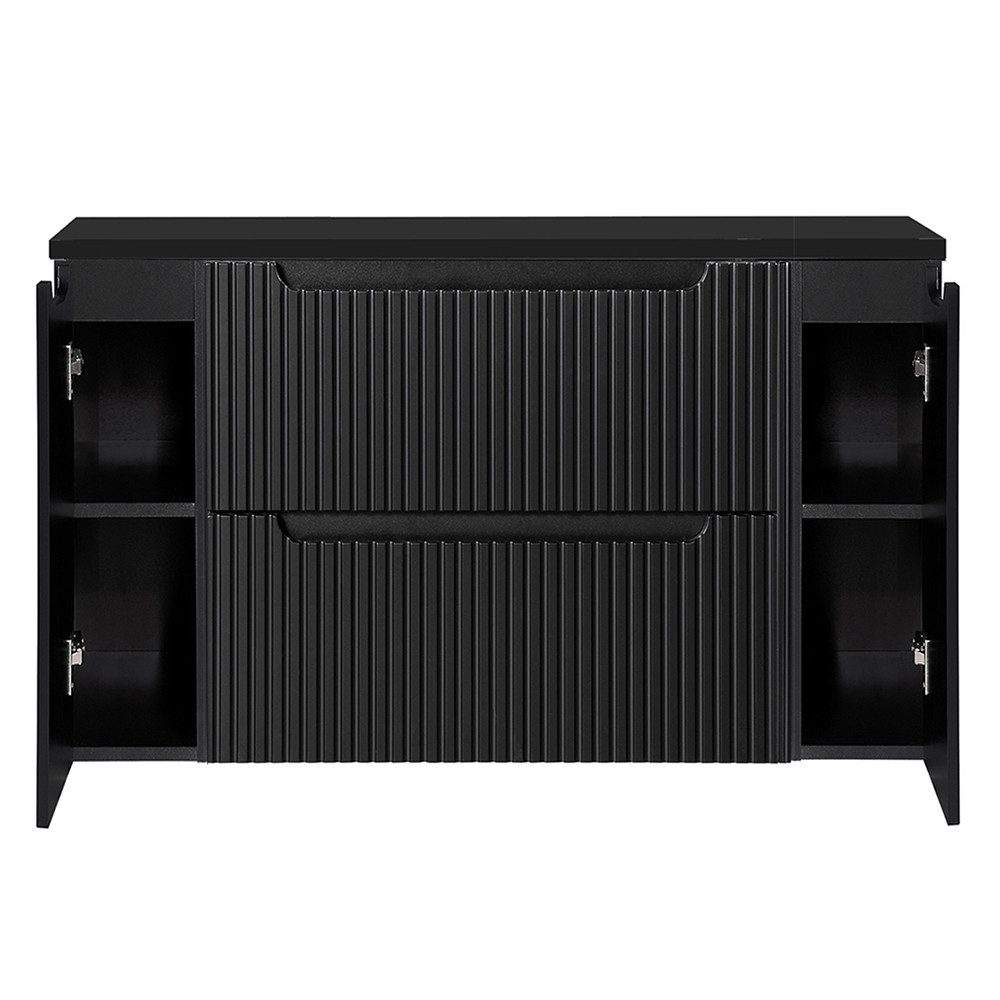 Lomadox Waschbeckenschrank NEWPORT-56-BLACK 120 cm Waschtisch-Unterschrank günstig online kaufen