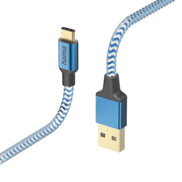 Hama Hama Reflective USB Kabel 1,5 m USB 2.0 USB A USB C Blau USB-Kabel