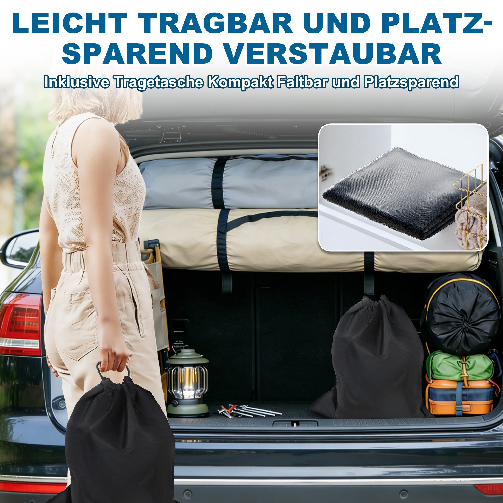 FIVMEN Luftbett Aufblasbare Matratze Gästebett mit Integrierter Elektrischer Pumpe, Luftmatratze für Camping oder Heimgebrauch Mit Tasche – Bild 5 von 5