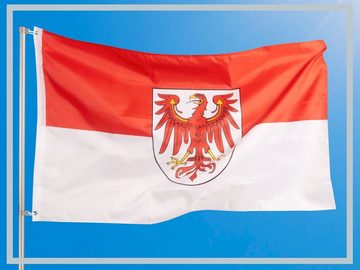 PHENO FLAGS Flagge Brandenburg Flagge 90 x 150 cm Fahne Landesfahne Bundesland (Hissflagge für Fahnenmast), Inkl. 2 Messing Ösen
