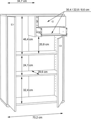 FORTE Kommode Tempra, Breite 73,7 cm