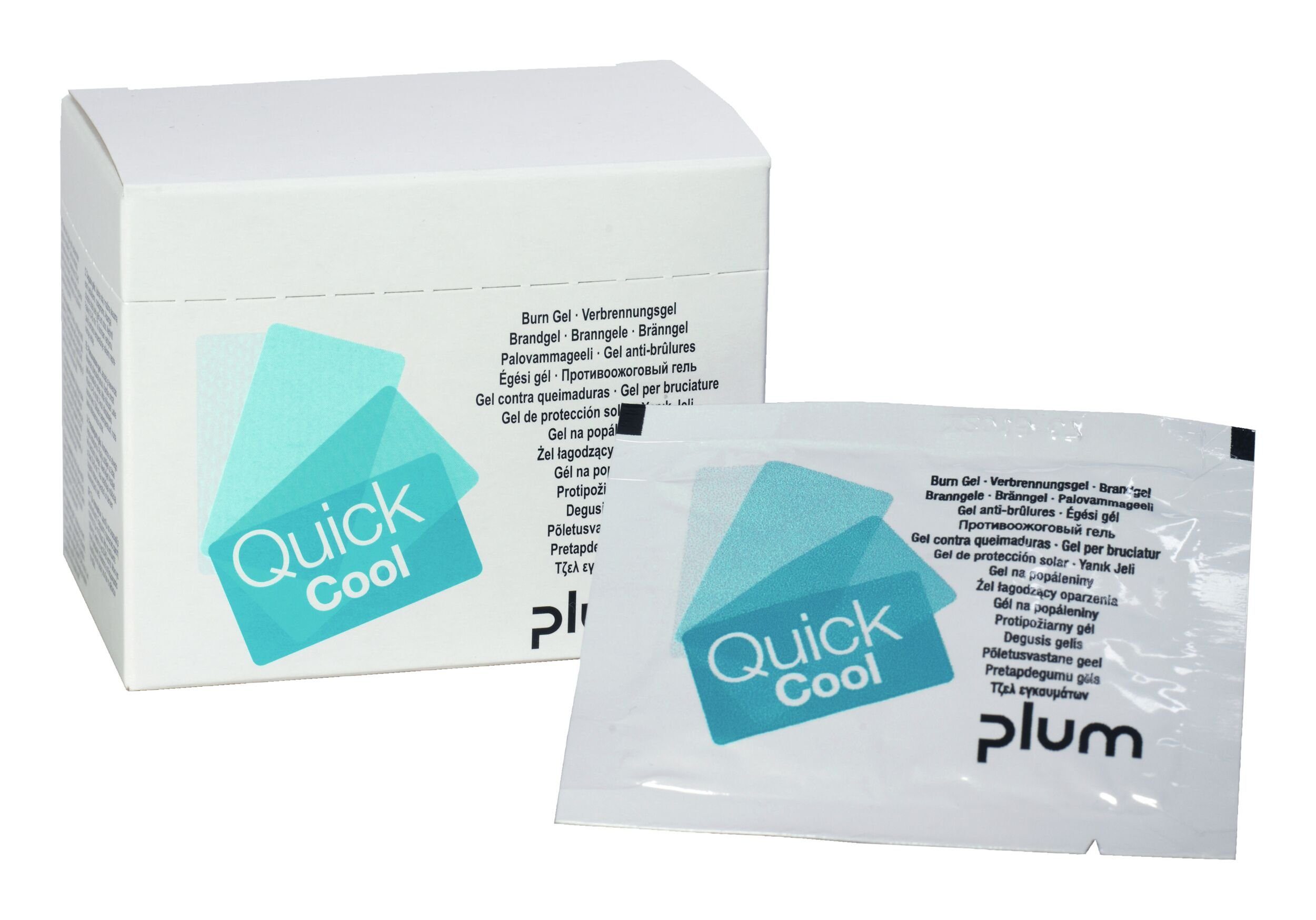 plum Erste-Hilfe-Set, Verbrennungsgel QuickCool Box mit 18 Sachets