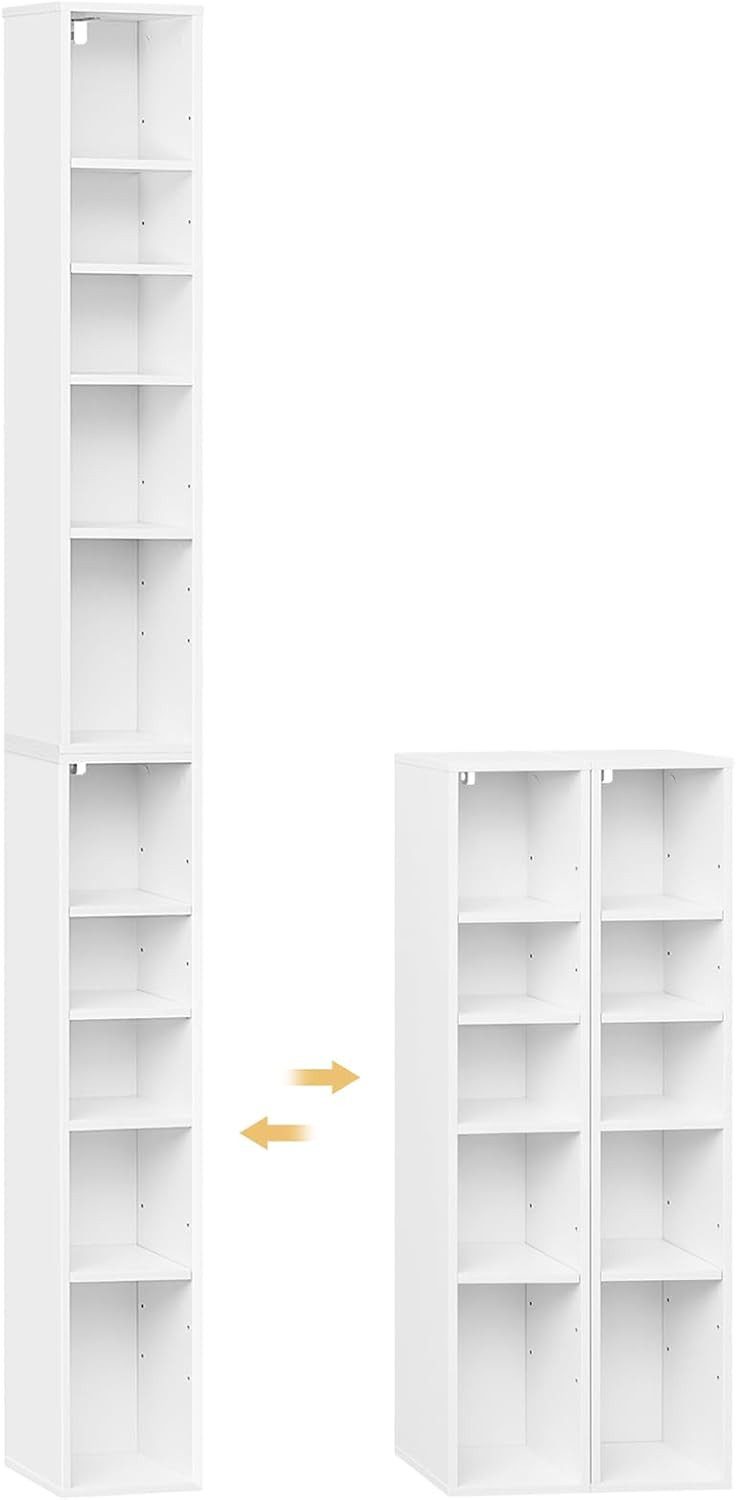 Woltu Bücherregal, 2-tlg., Aufbewahrungsregal mit 10 Fächern, CD-Ständer günstig online kaufen