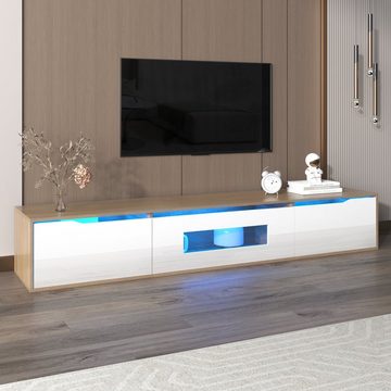 Gotagee TV-Schrank LED TV-Schrank Hochglanz Fernsehschrank Schließfach Fernsehtisch