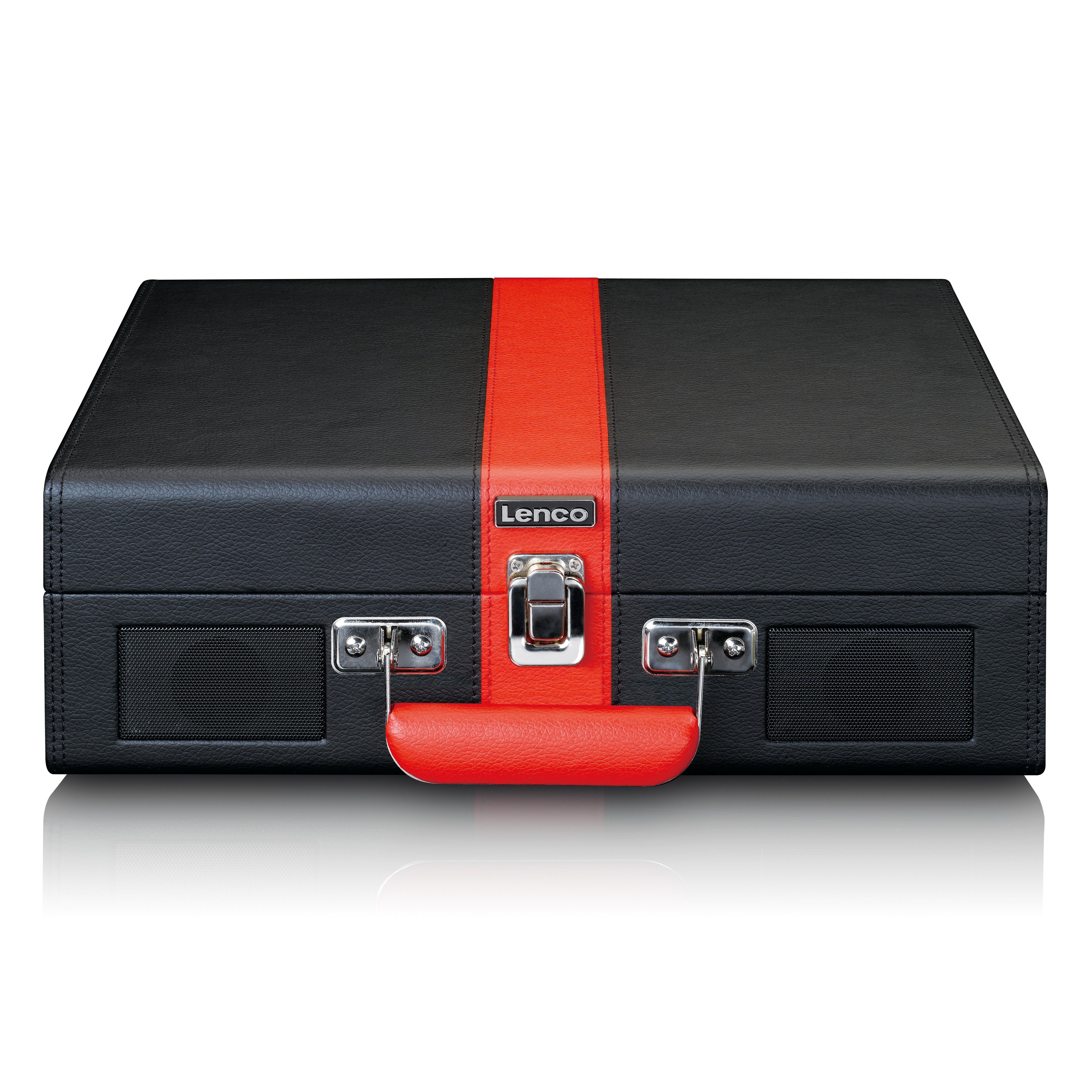 Lenco TT-110BKRD Plattenspieler (Riemenantrieb, Bluetooth, Retro-Design, Bluetooth, AUX-Streaming und Vinyl zu MP3-Formatierung)