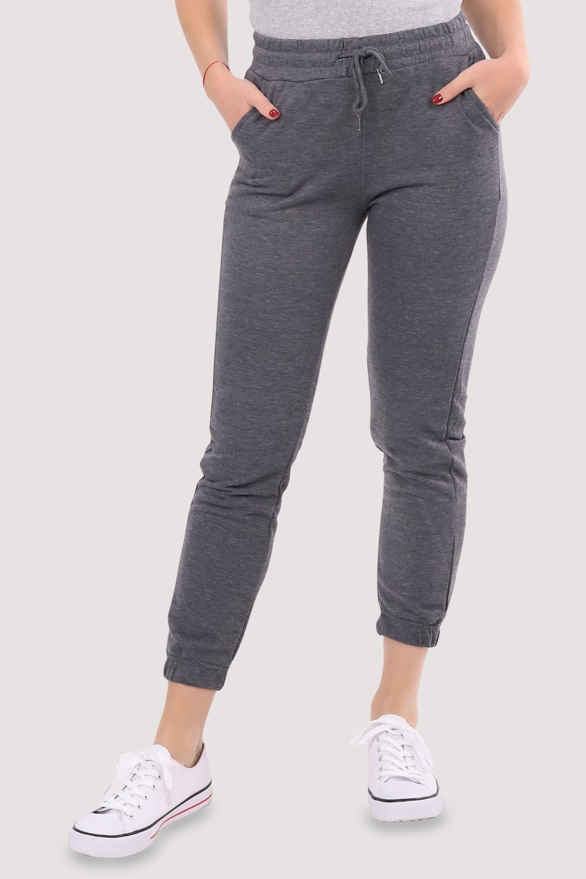 Slim malito Unifarben than Fit Sweathose Jogginghose more grau Freizeithose fashion C-9681