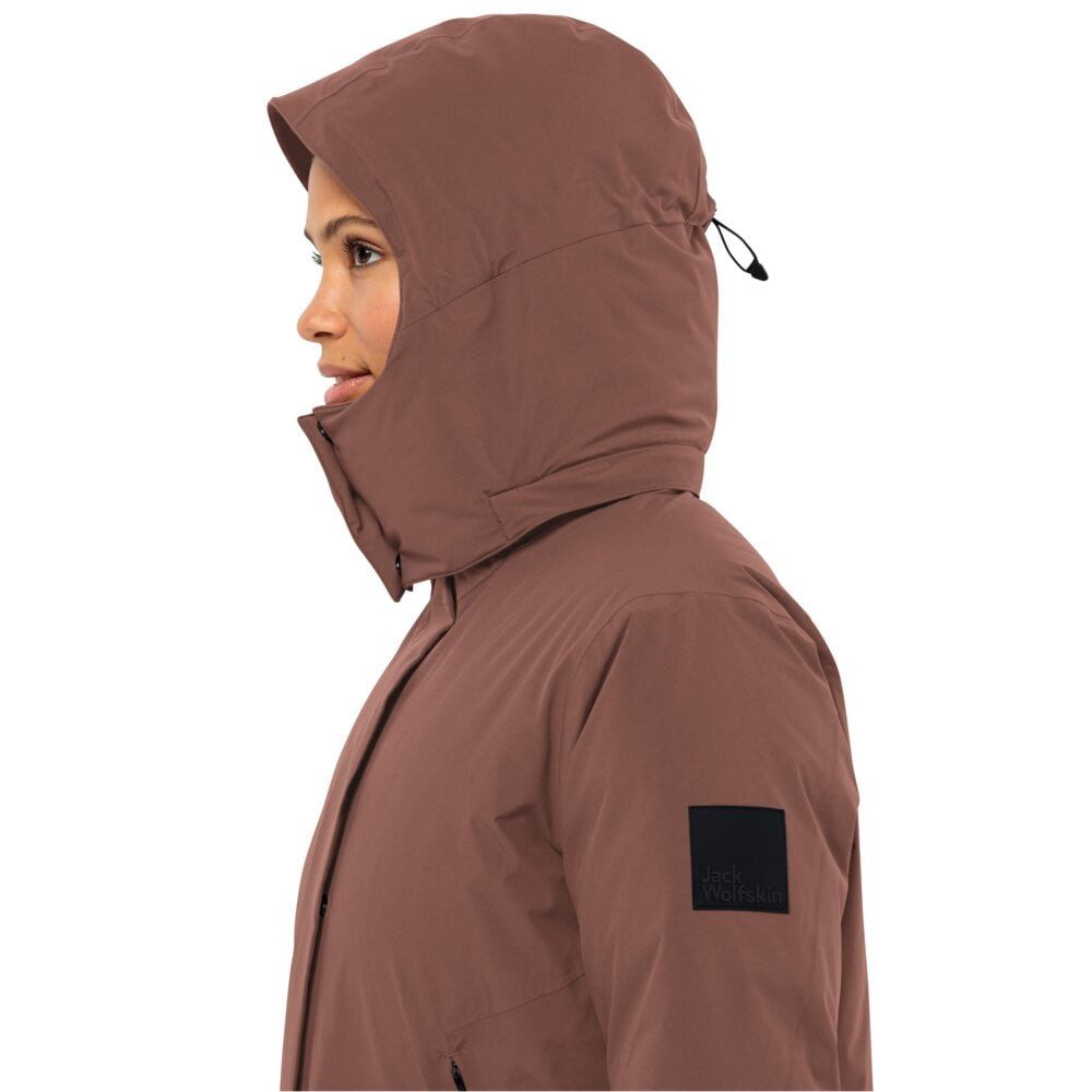 Jack Wolfskin Daunenmantel Luisenplatz Coat (wasserdicht, winddicht) rotbraun Damen