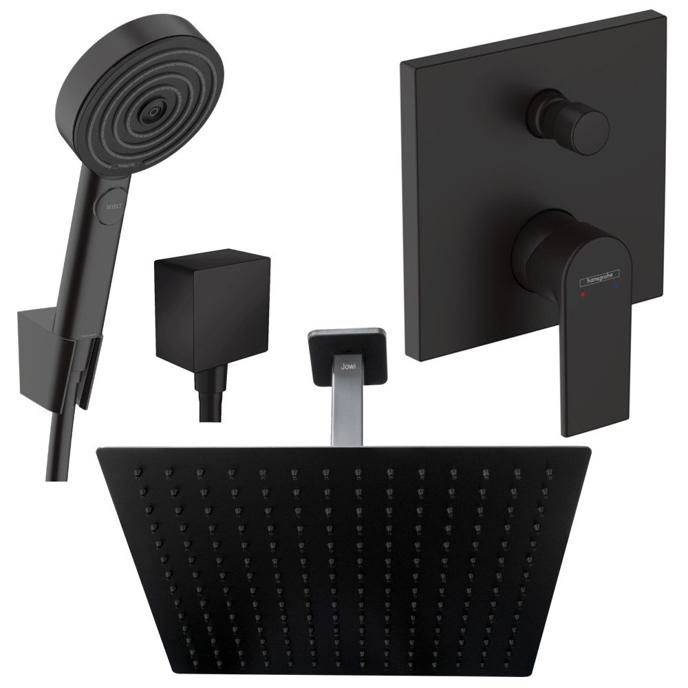 Hansgrohe und Jowi Duscharmatur Duscharmatur Vernis Schwarz Unterputz Kopfb günstig online kaufen