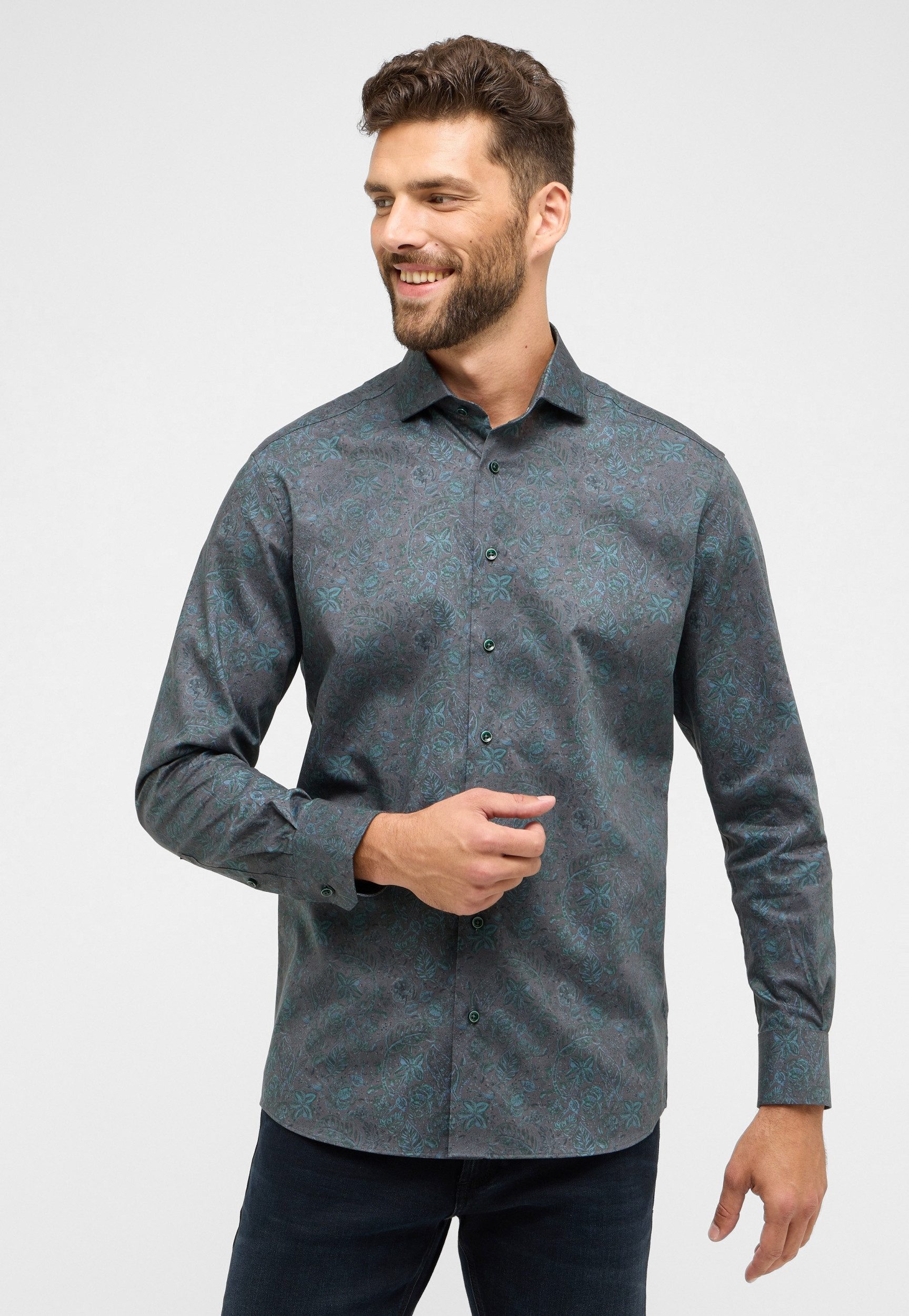 Eterna Businesshemd - gemustertes Hemd - Freizeithemd mit AOP - Twill-Hemd