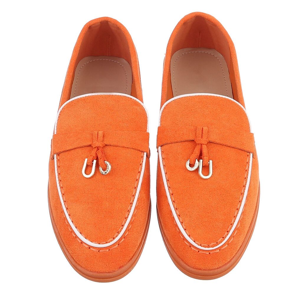 Ital-Design Damen Loafers mit komfortablem Design und eleganten Details Slipper (91116775) Blockabsatz Mokassins in Orange – Bild 4 von 5