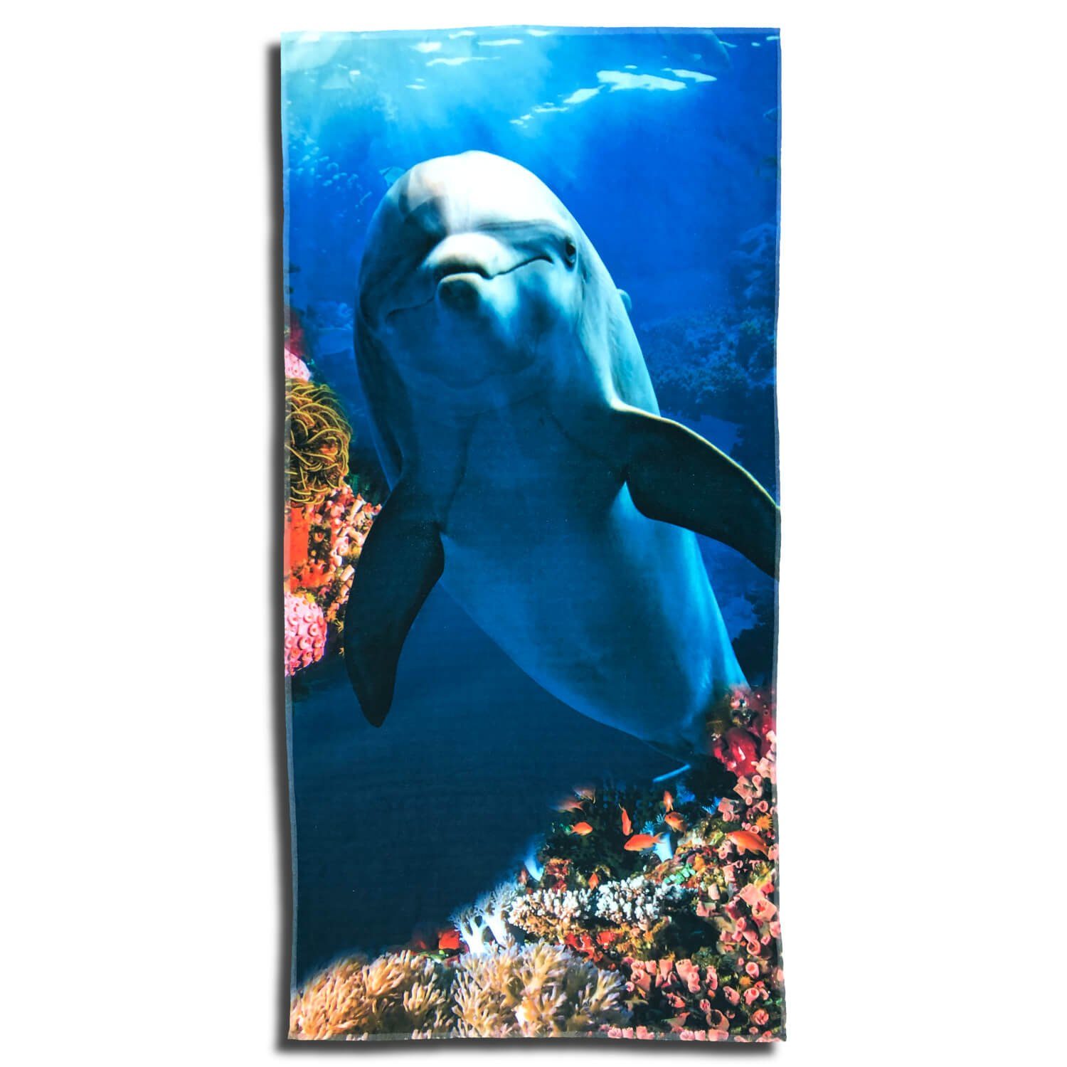 ESPiCO Strandtuch Delfin, Frottee-Velour (1-St), Korallen, Riff, Fische