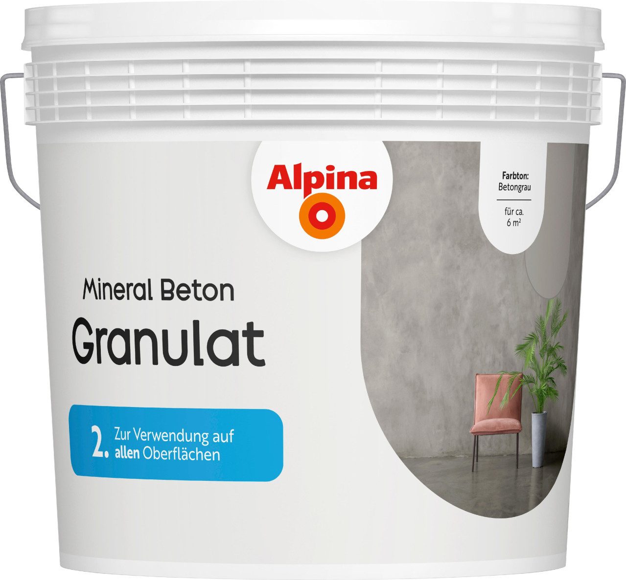 Alpina Wandfarbe Alpina Mineral Beton Granulat betongrau 6 kg