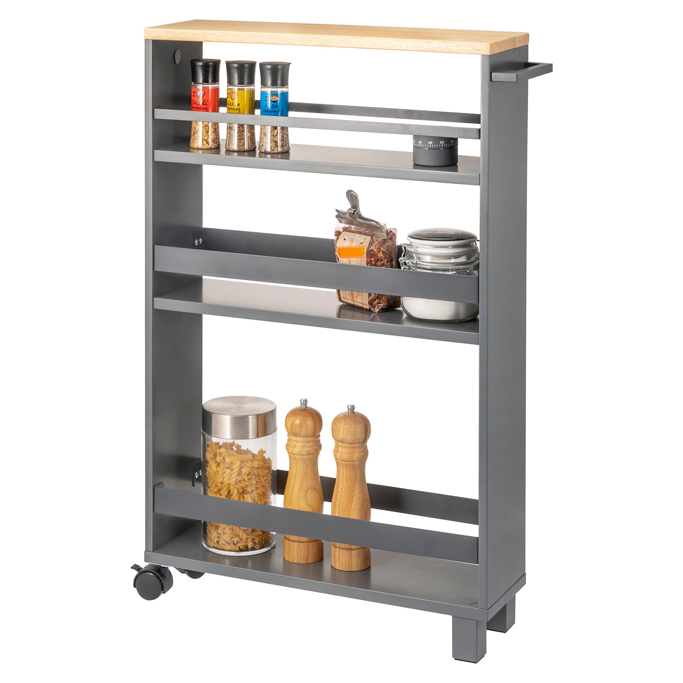 eluno Küchenwagen Küchen-Nischenwagen, Bad-Organizer mit 3 Ebenen, Holz, gr günstig online kaufen