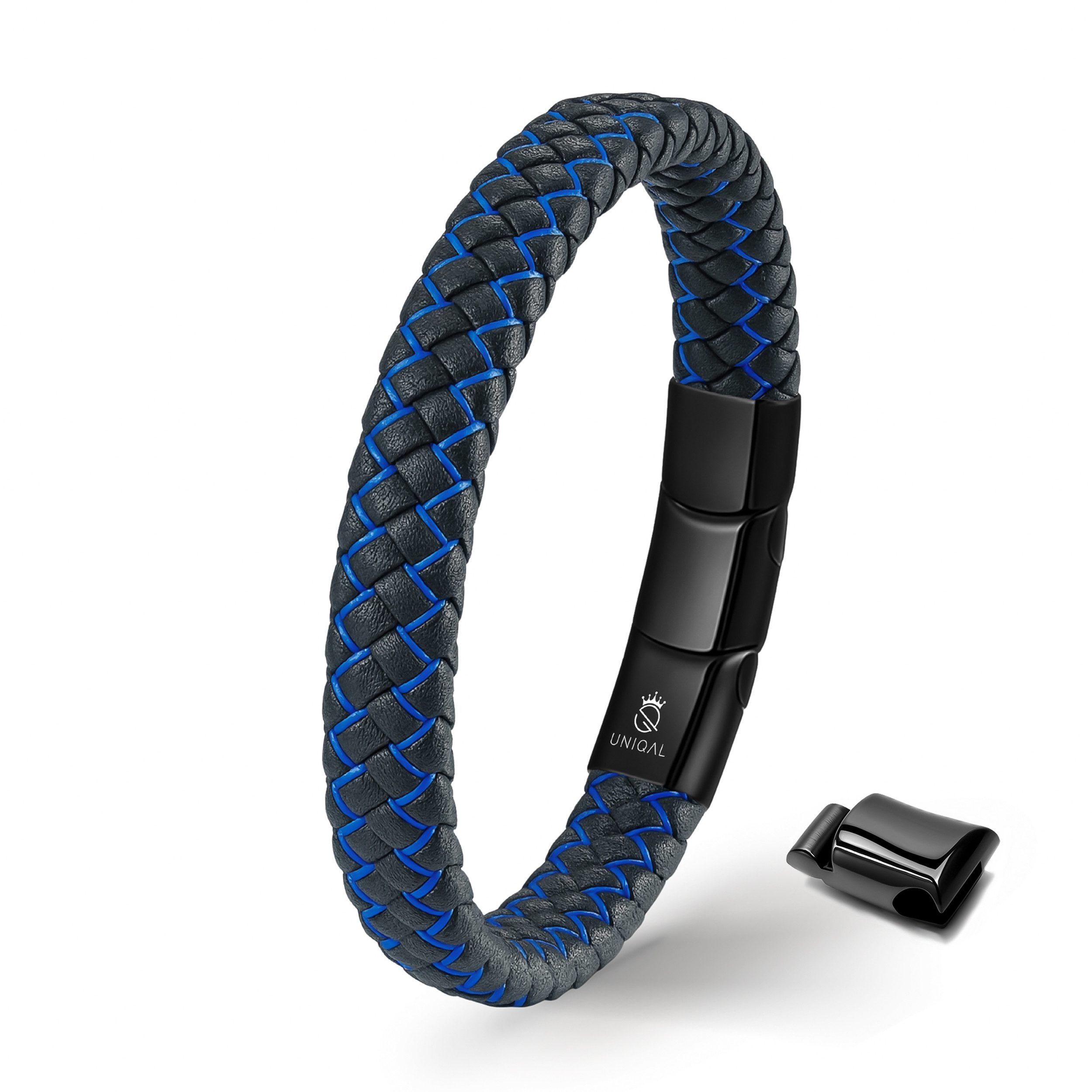 UNIQAL.de Lederarmband "MULTY COLOR" Geflochtenes Echtlederaccessoire mit Magnetverschluss (Edelstahl, Verlängerungsglied, Unisex, klassisches Design), Premium-Qualität – handgefertigt, kombinierbar, sportlich-elegant.